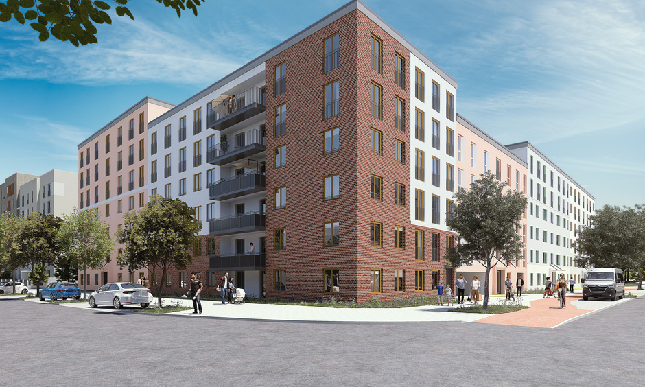 Visualisierung Neubau Schönhof-Viertel