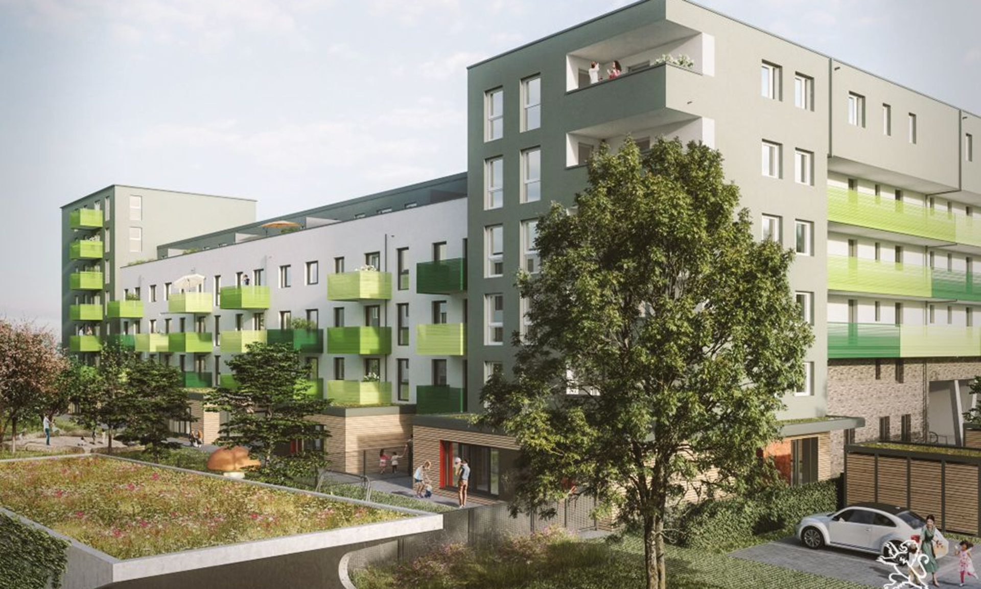 Visualisierung des Neubauprojekts auf der Mainhöhe in Kelsterbach.