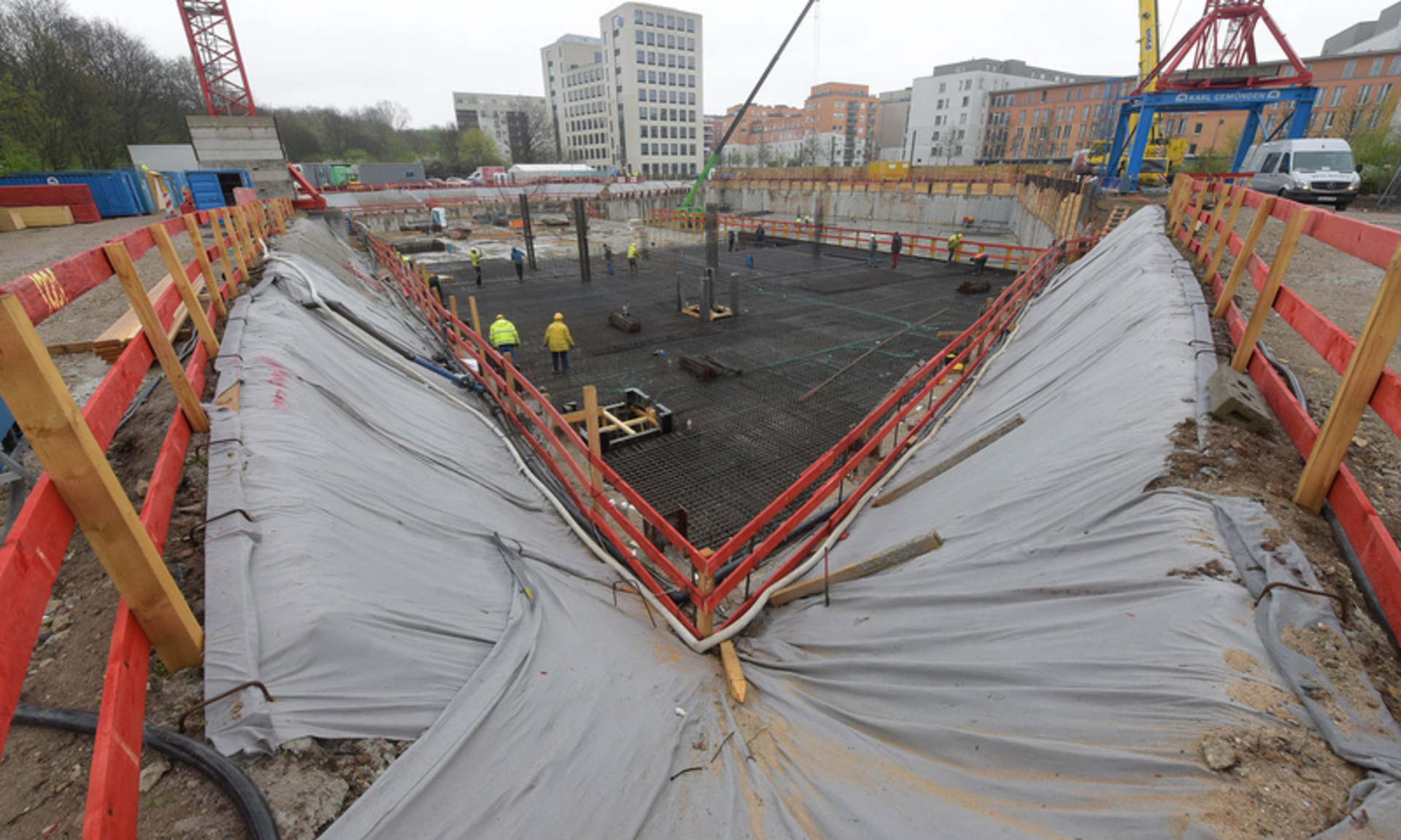 Die Baustelle an der Leonardo-da-Vinci-Allee