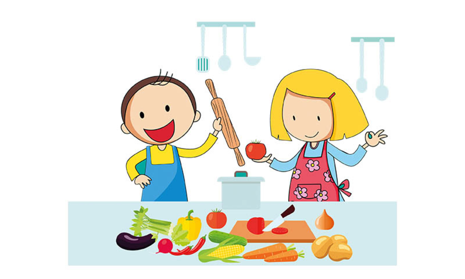 Max und Alina von der Power Bande kochen gesundes Essen.