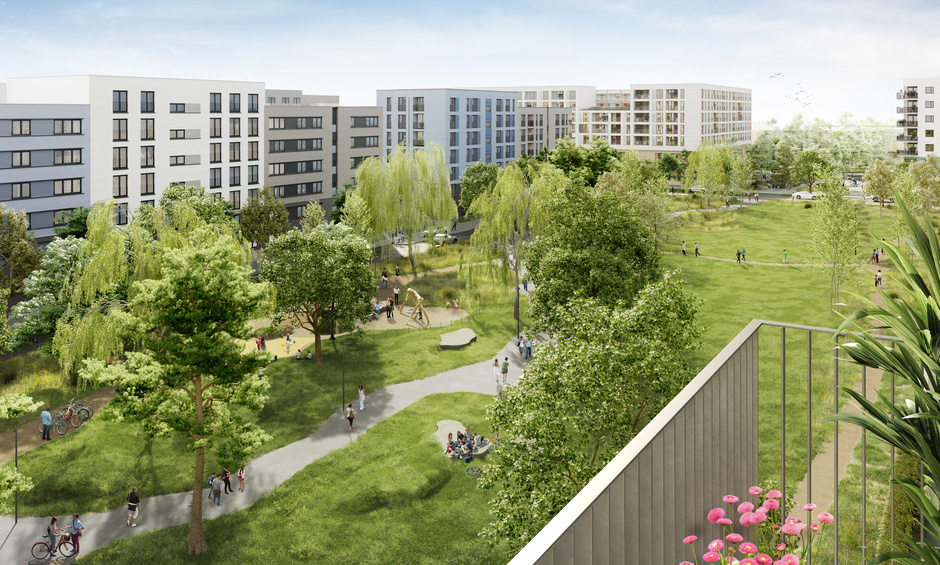 Visualisierung Neubau Schönhof-Viertel