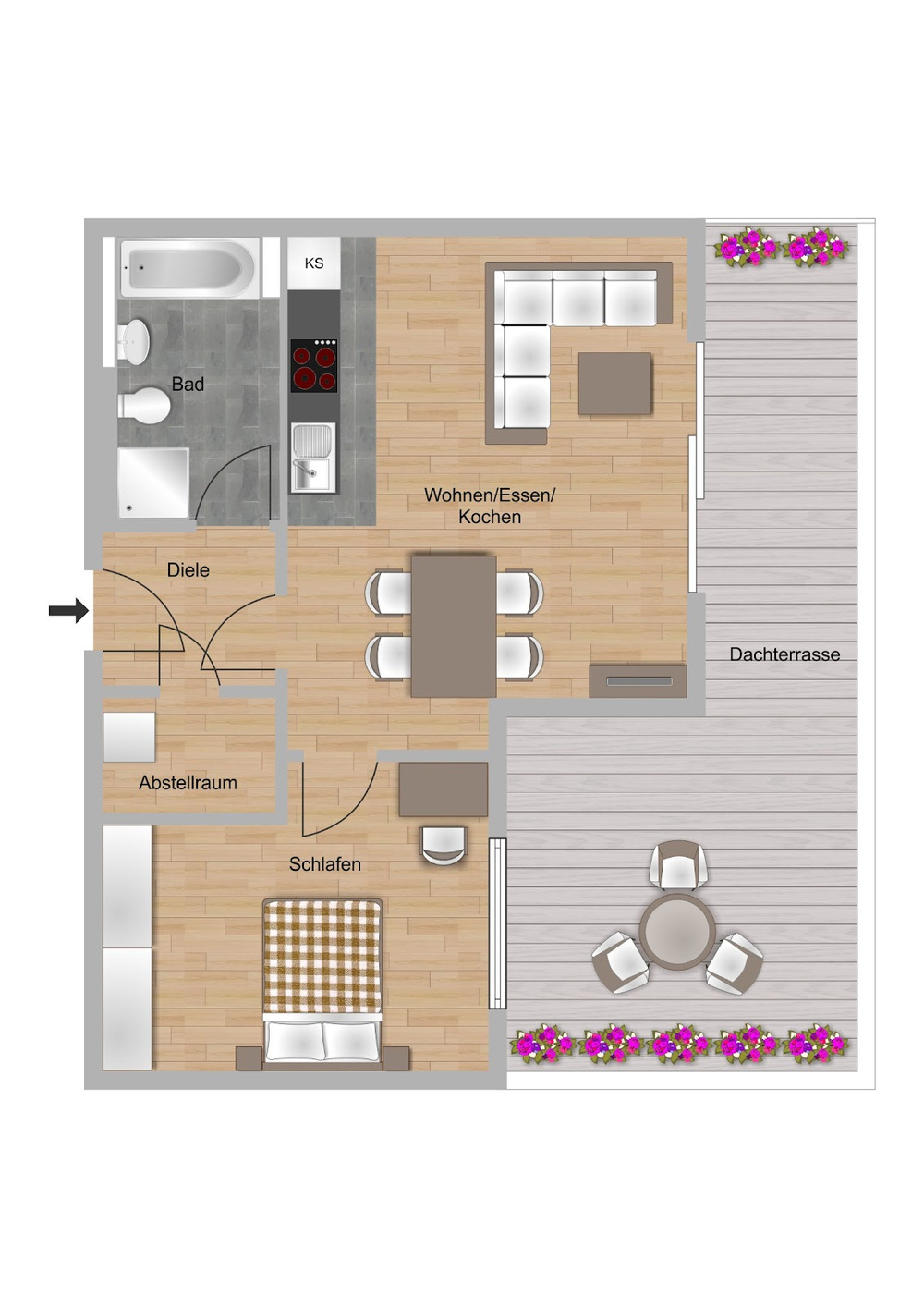 Grundriss_S4176_Meerweinstraße 6, Whg. 20 - 2 Zimmer
