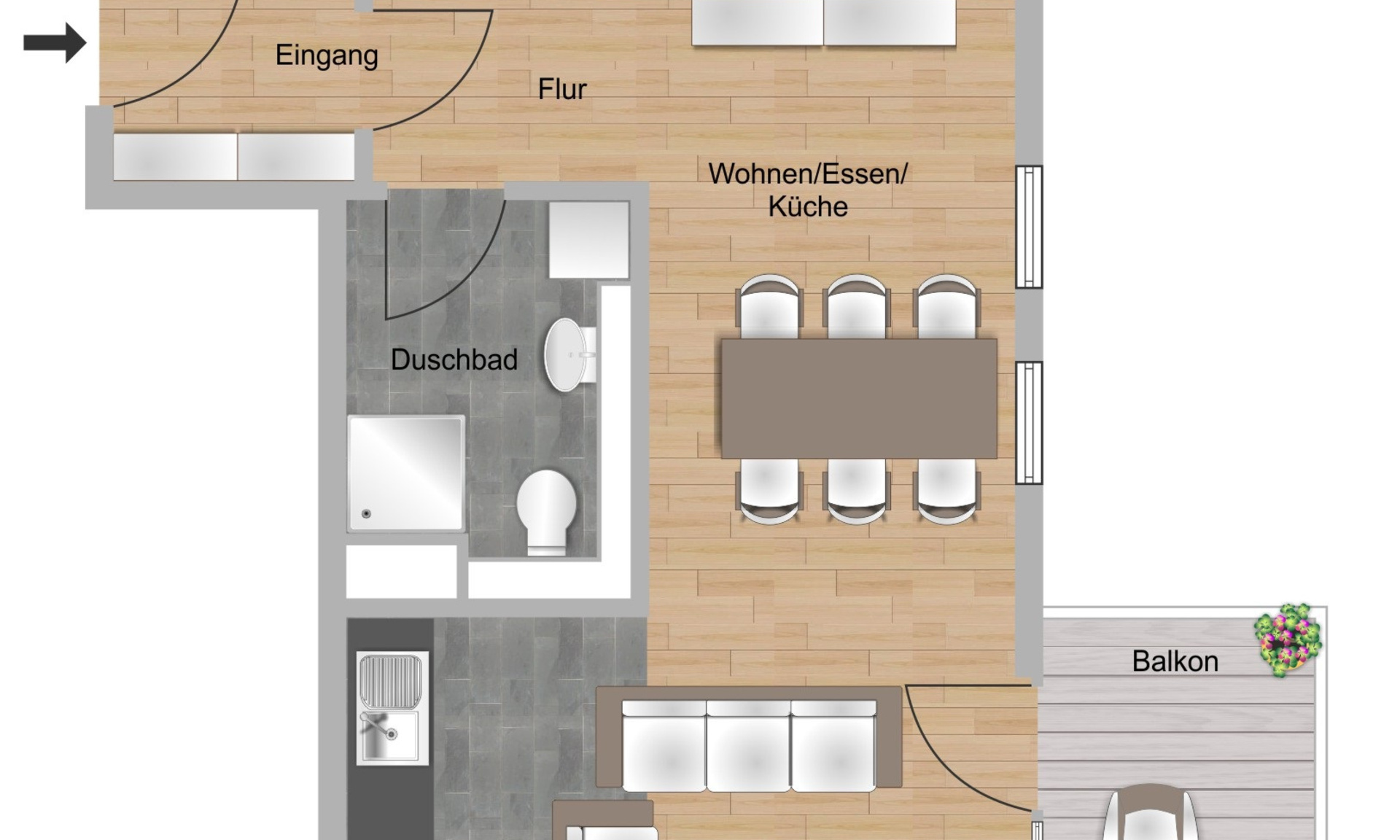 1-Zimmer-Wohnung ca. 65,21 m²