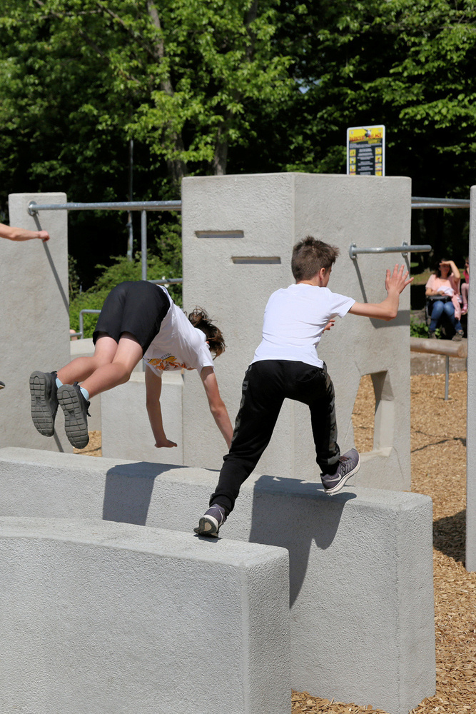 Die Entwicklung eines Trainingsparks für Parkour-Athleten.