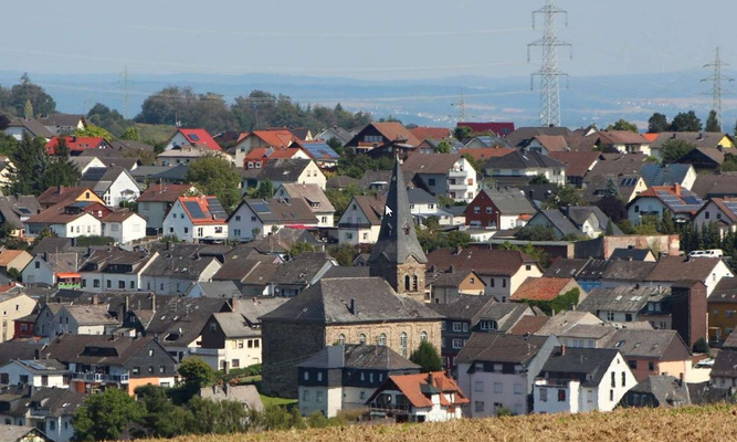 Ansicht auf die Dächer der Gemeinde Holzappel
