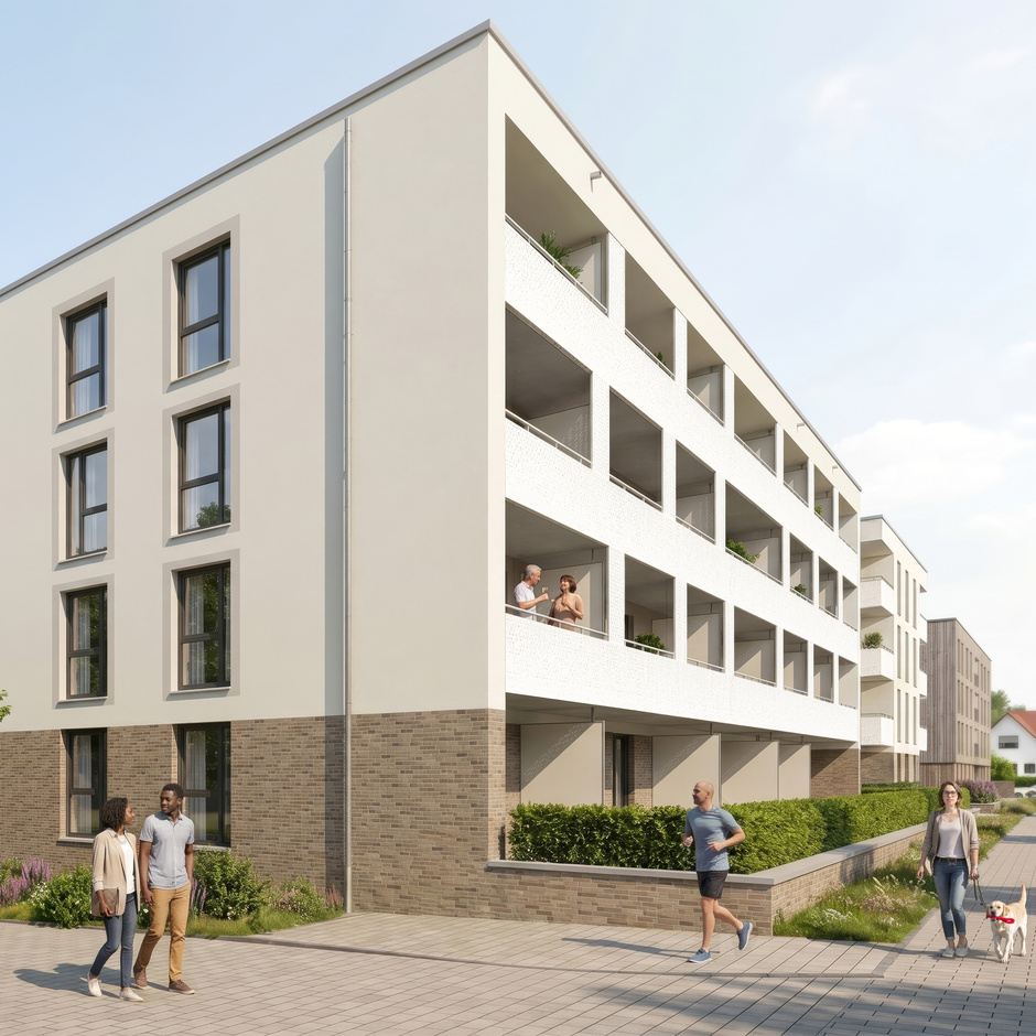 Visualisierung des Gebäudes im Waidesgrund in Fulda