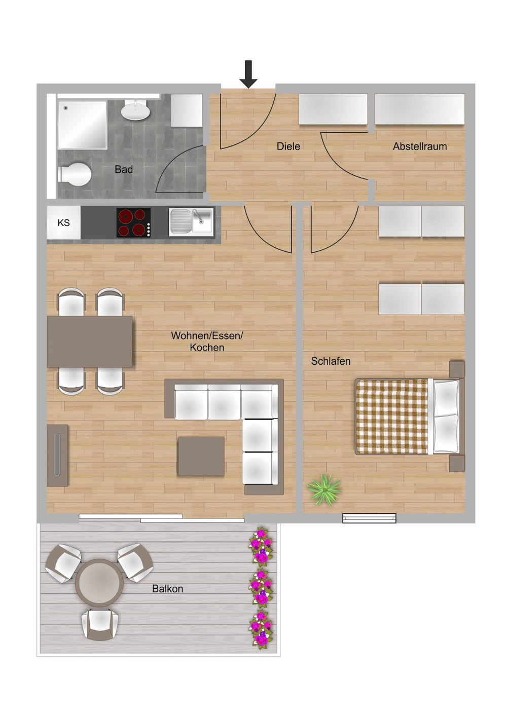 Grundriss_S4176_Stolzenmorgen 20, Whg. 11 - 2 Zimmer