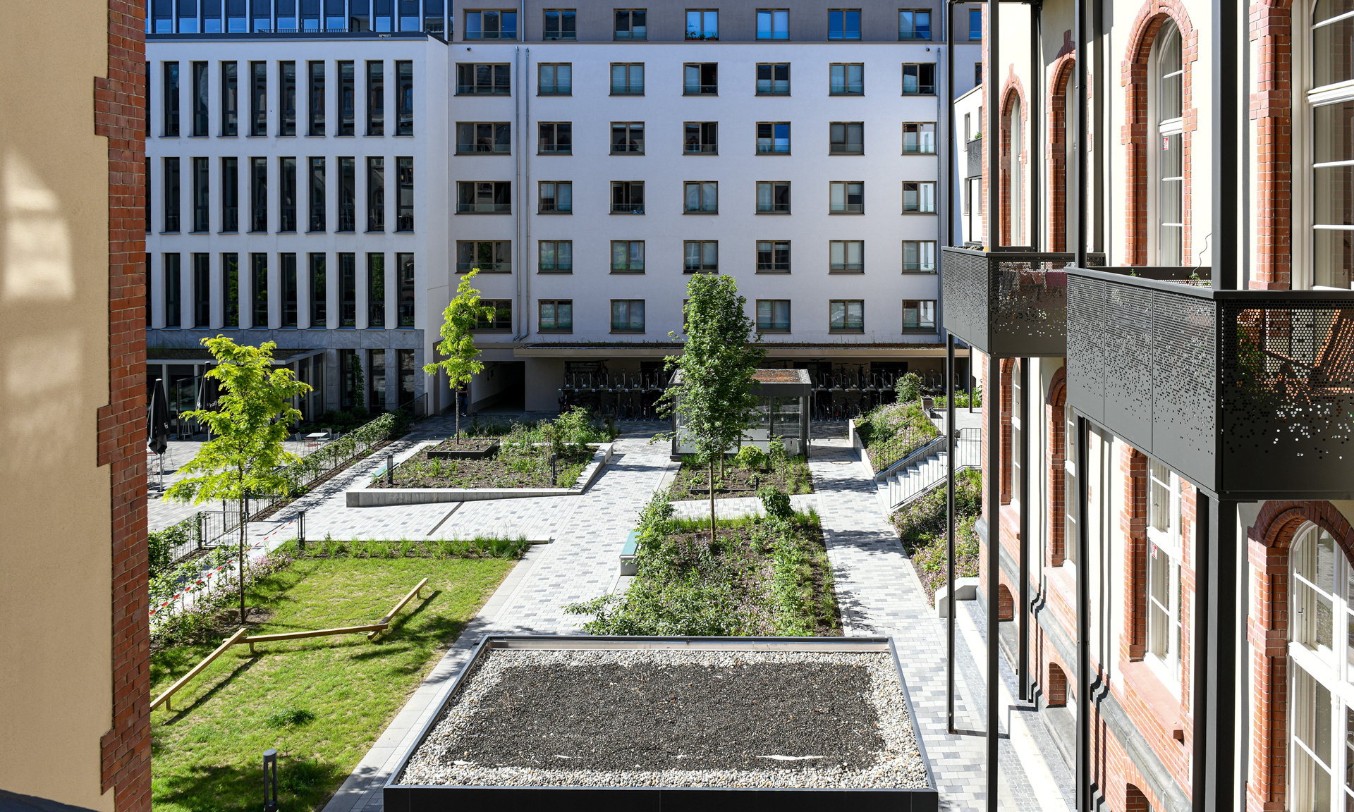 Blick auf den modernisierten Innenhof des Alten Gerichts.