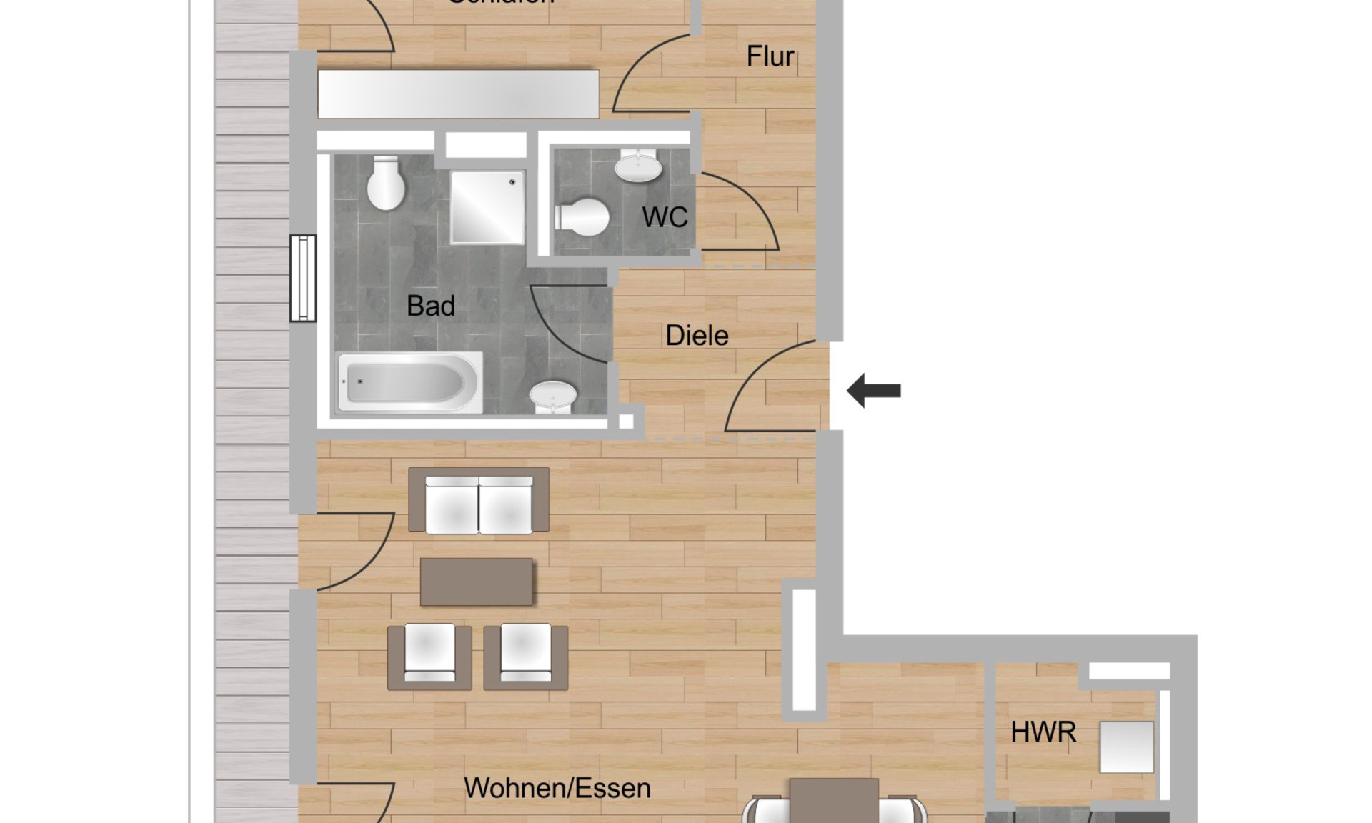 3-Zimmer-Wohnung ca. 111,07 m²