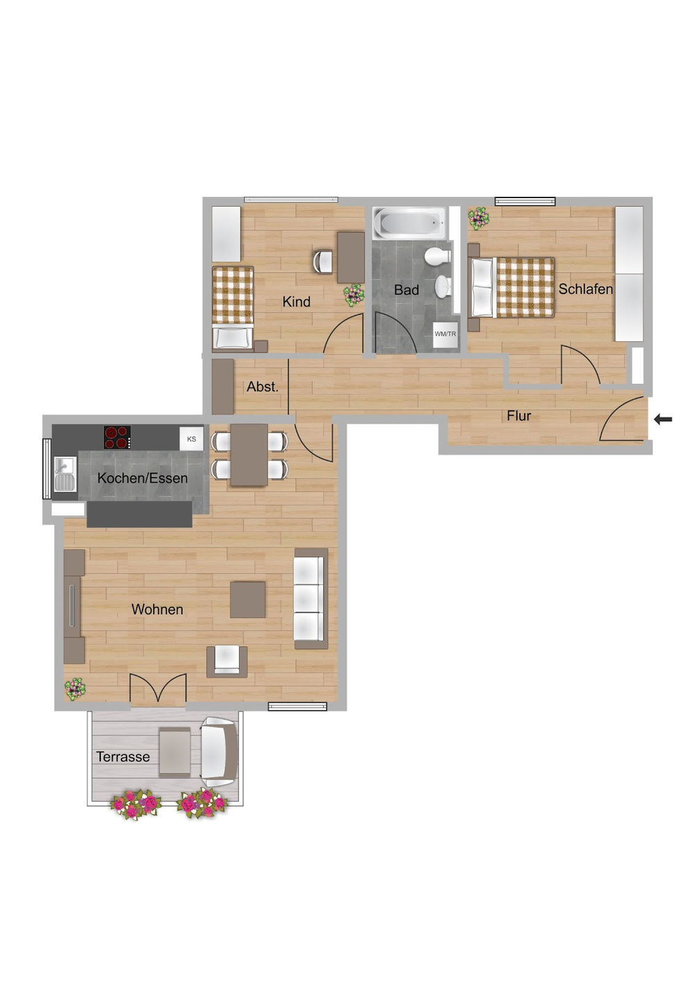 Grundriss Typ 3xI