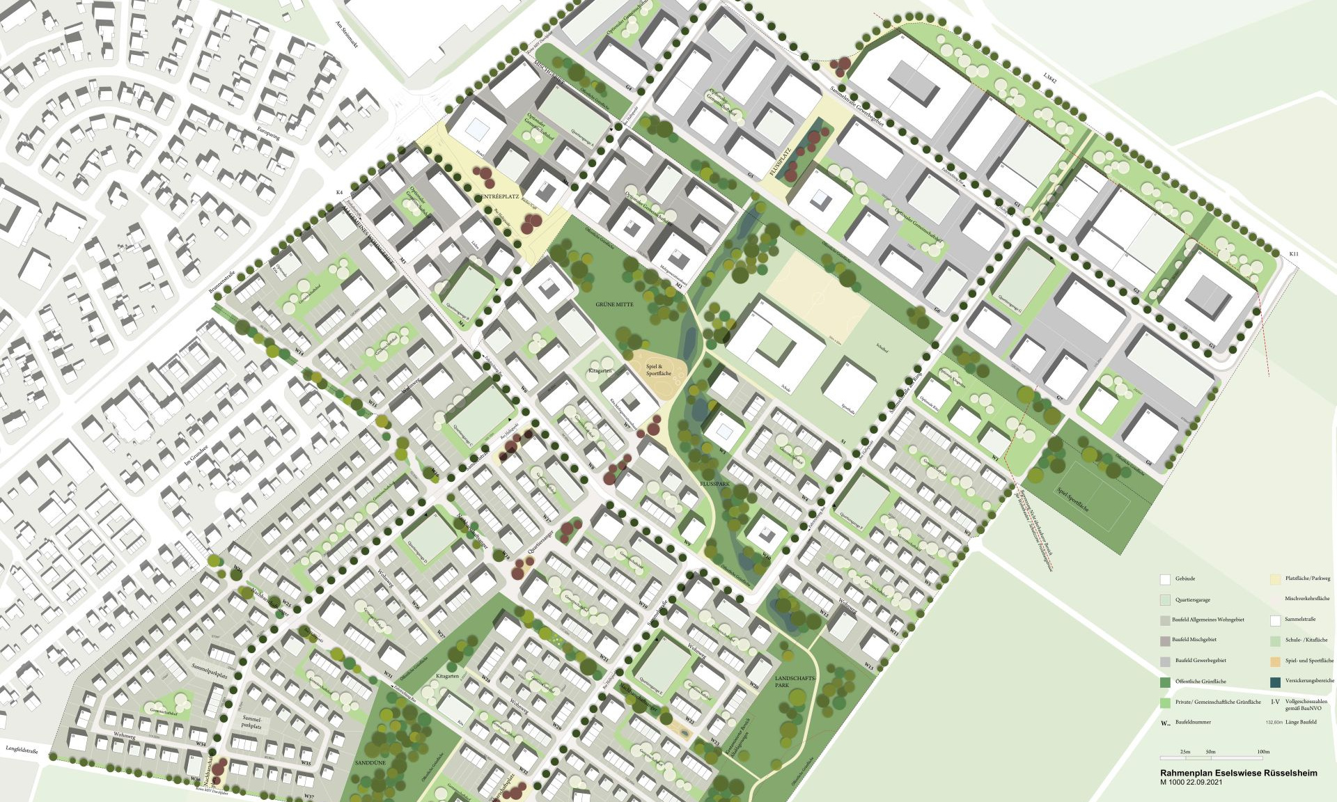 Blickt auf den Rahmenplan für die Eselswiese in Rüsselsheim