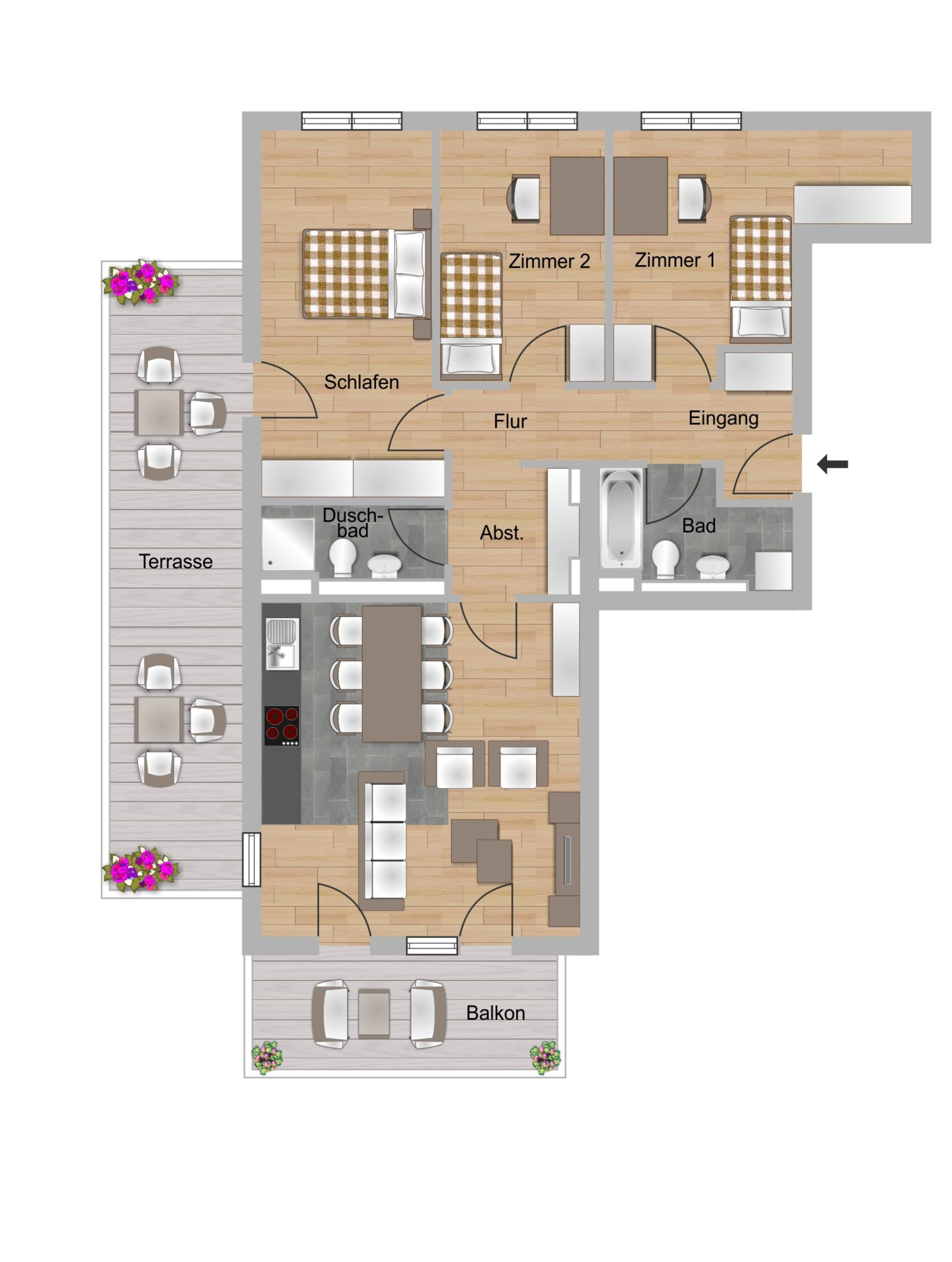 4-Zimmer-Wohnung ca. 112,3 m²