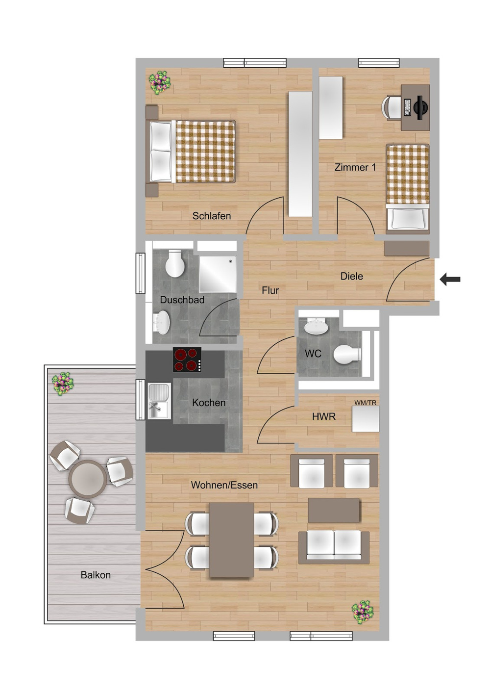 Grundriss Haus_Nr_5_OG_3_Zimmer_rechts_OG