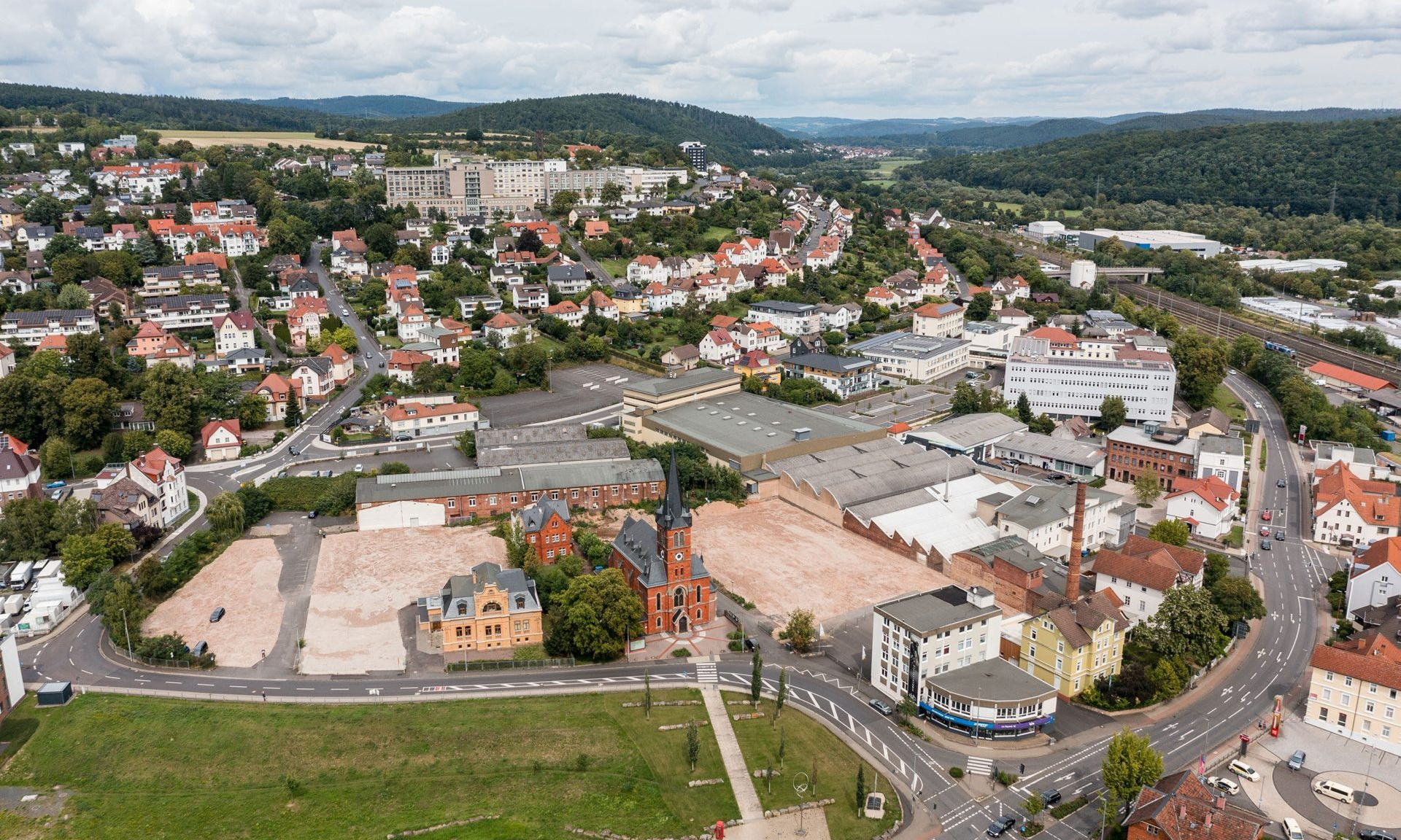 Luftaufnahme von der östlichen Kernstadt Bad Hersfeld
