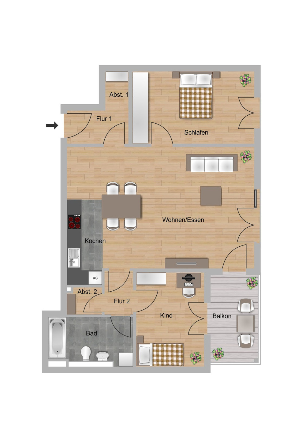 Grundriss Typ 3-O