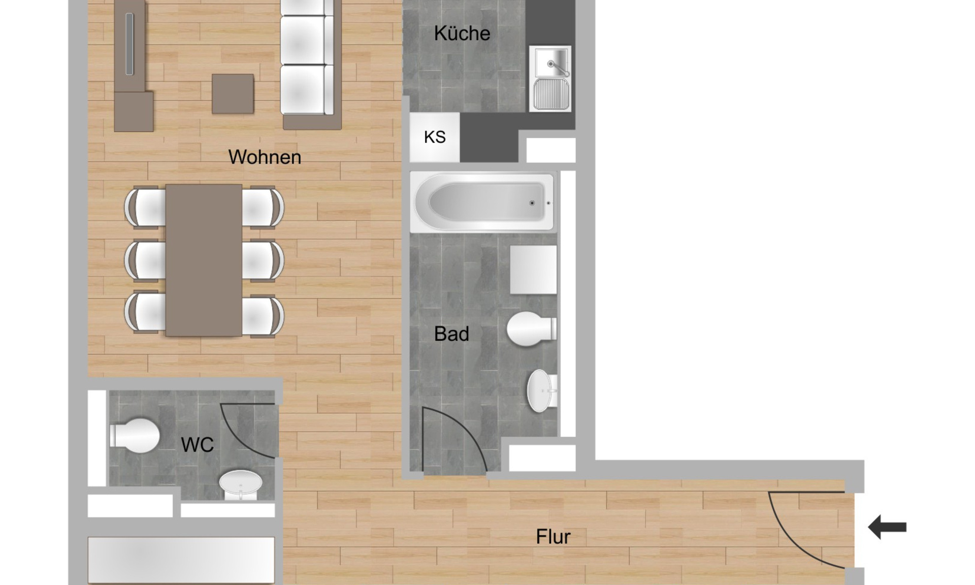 4-Zimmer-Wohnung (Dachgeschoß) ca. 87 m²