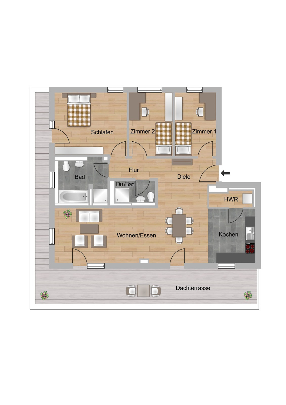 D.03.01_3. OG rechts 4_Zi._127,13m²