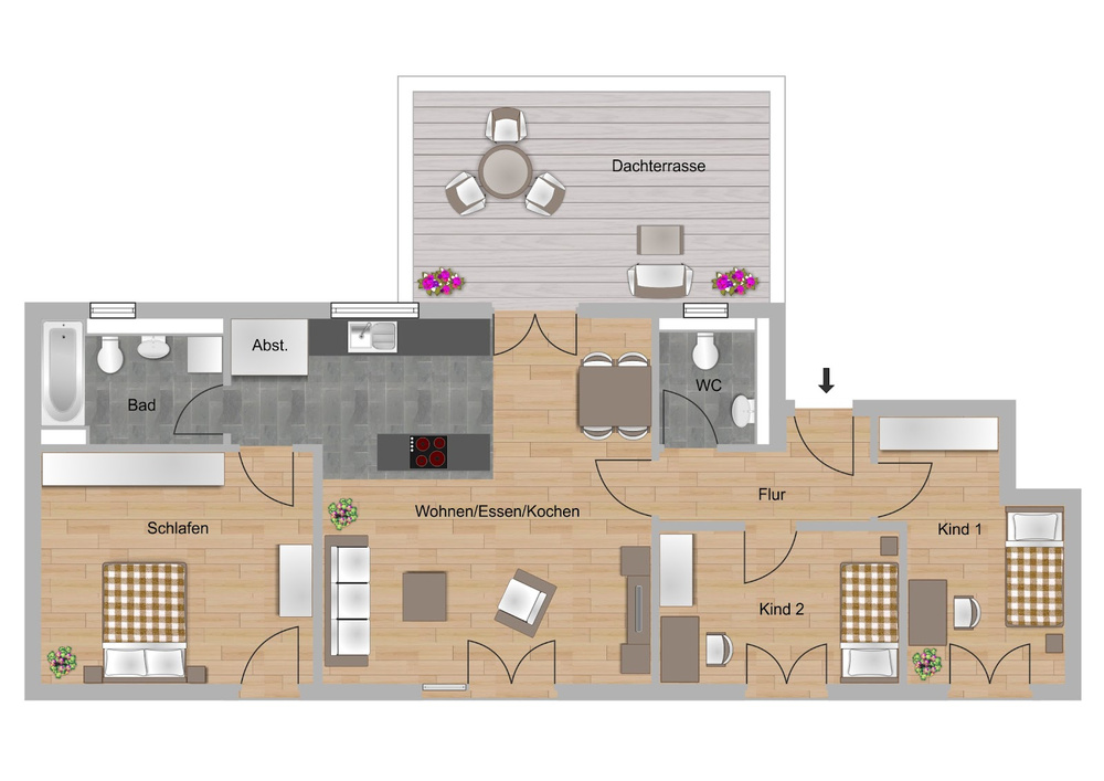 Grundriss Typ 4xF