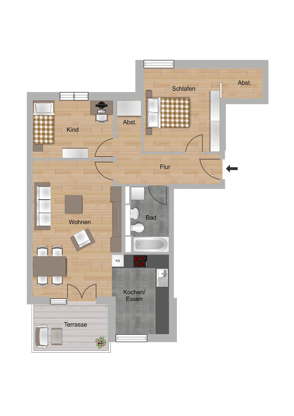 Grundriss Typ 3-P