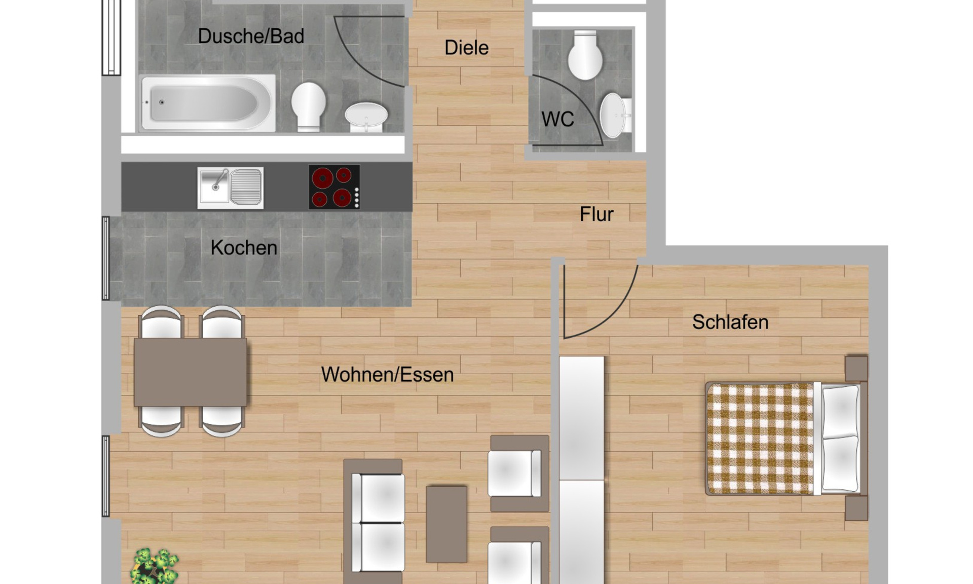 3-Zimmer-Wohnung ca. 87,76 m²