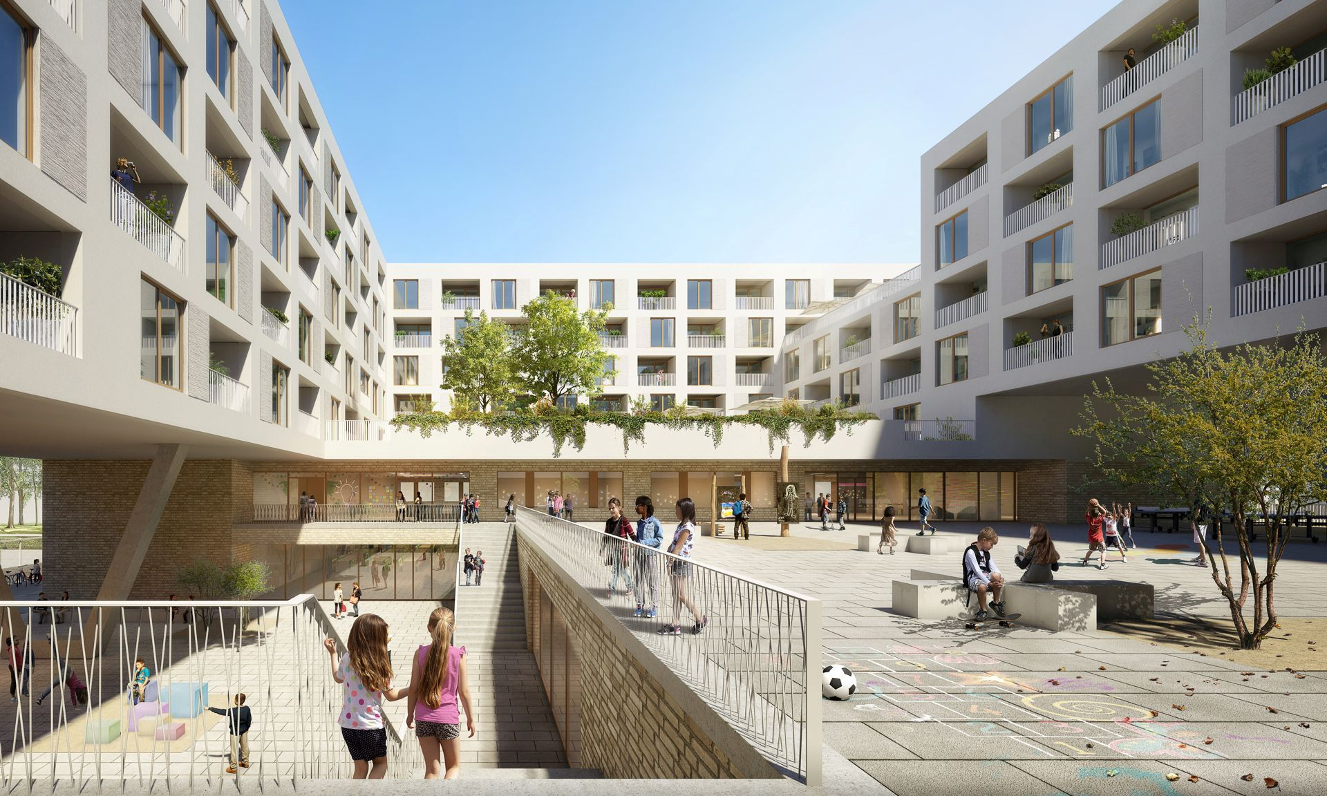 So soll die erste Hybridschule Deutschlands einmal aussehen. Foto: moka Studio/NHW
