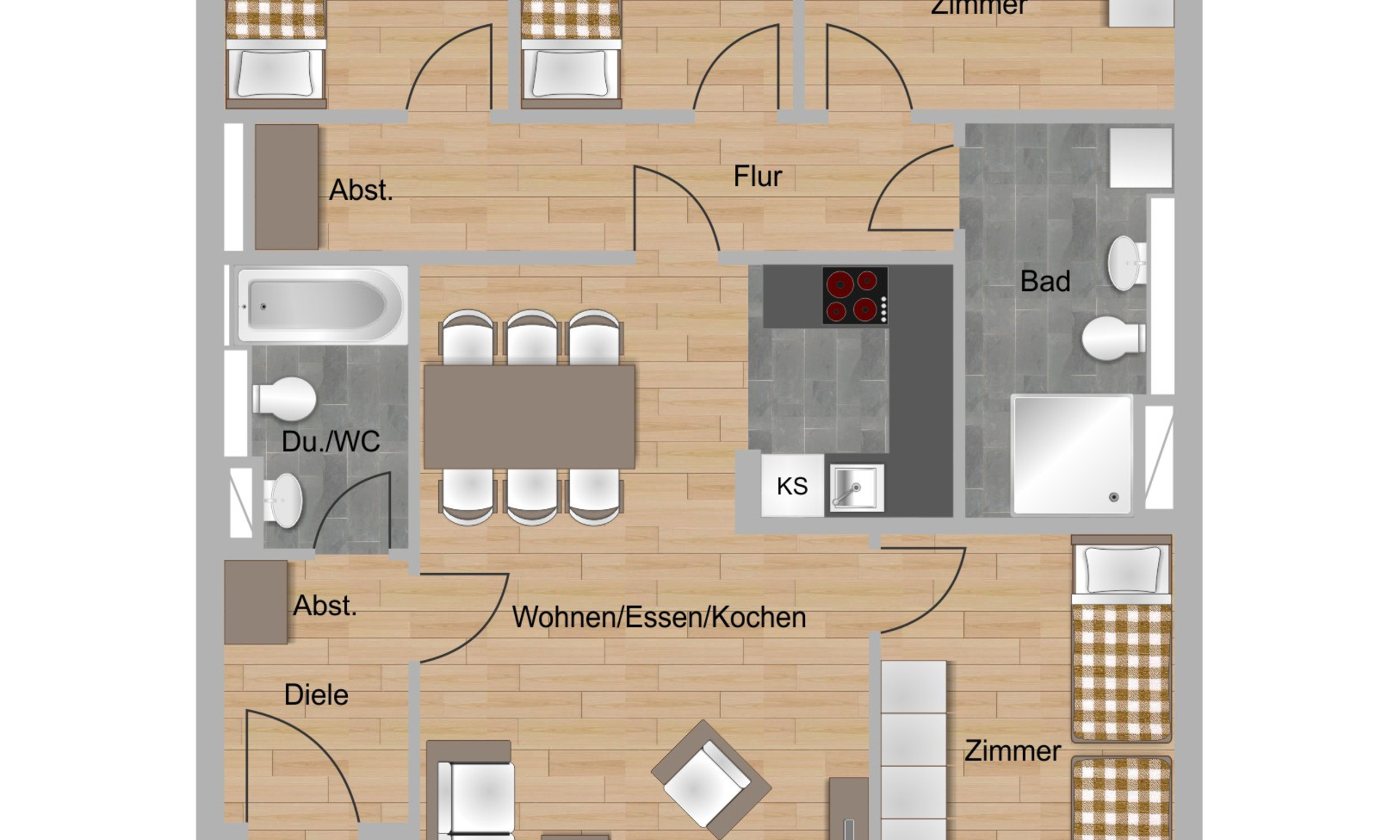 Grundriss 5-Zimmer-Wohnung