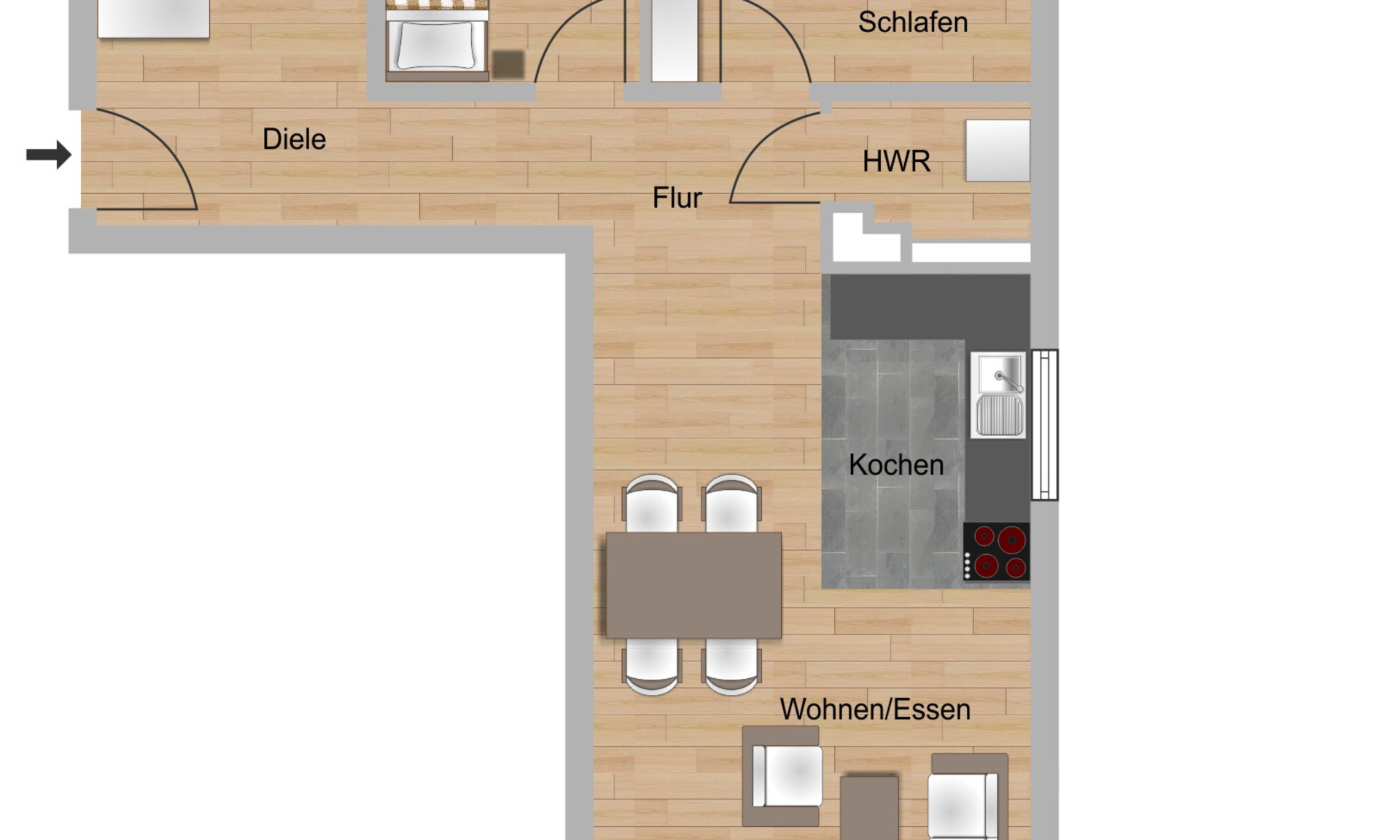 3-Zimmer-Wohnung ca. 82,25 m²