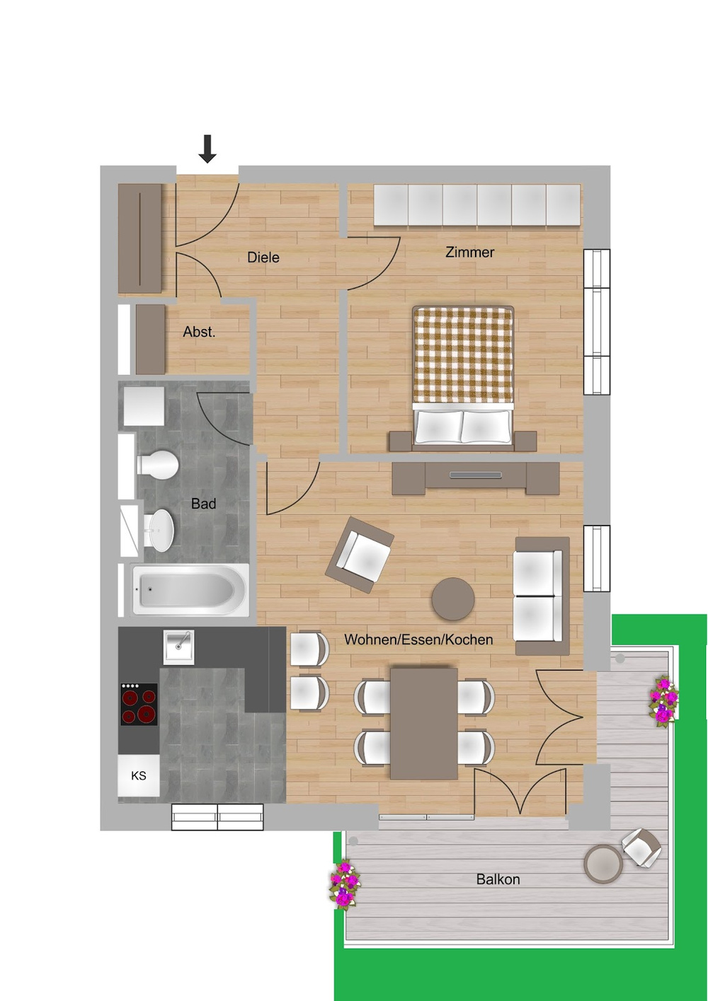 Wohnungstyp_T_links_63,19_2ZM_Roedelheimer_Straße_17A - Garten