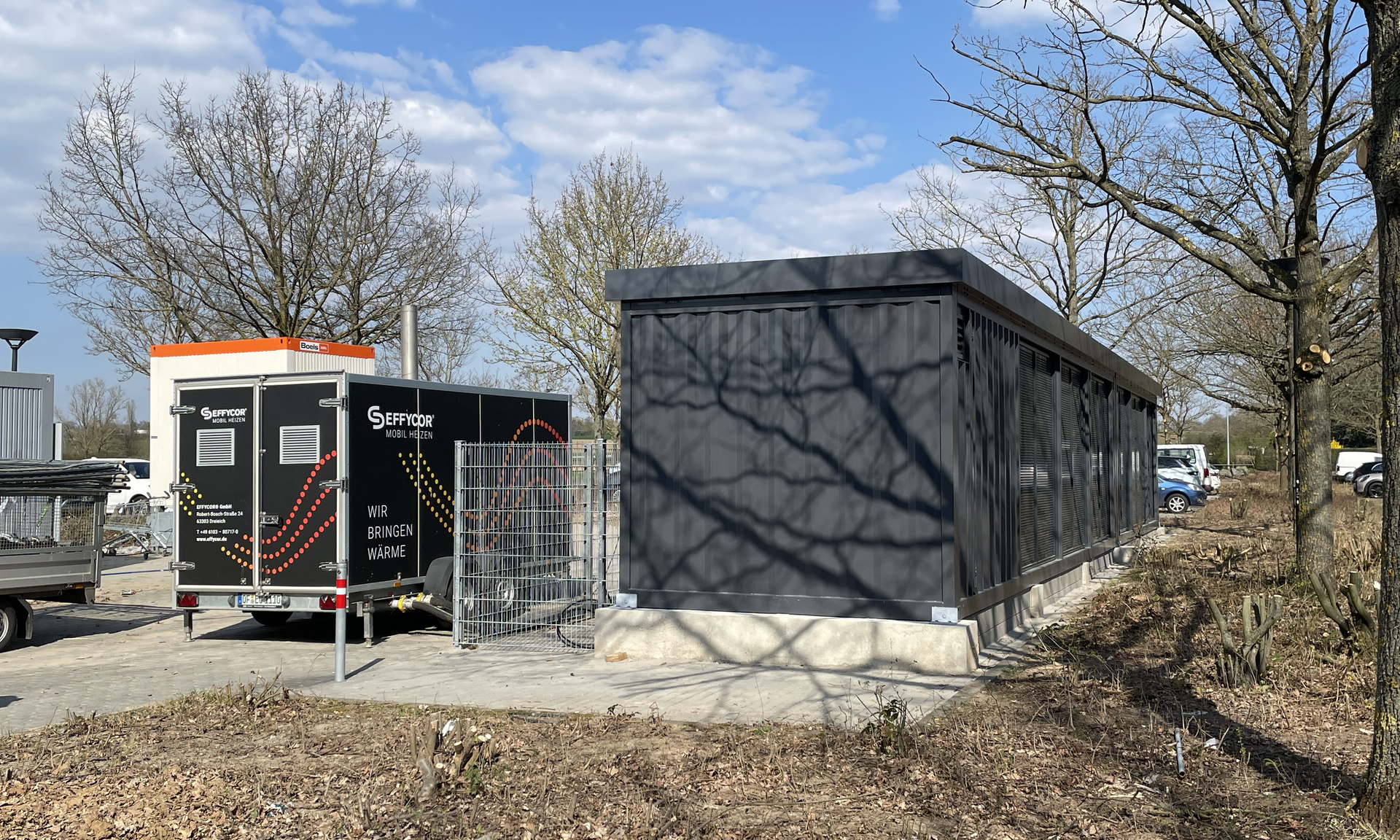 Ansicht Wärmepumpen-Container in Mainz-Kastel
