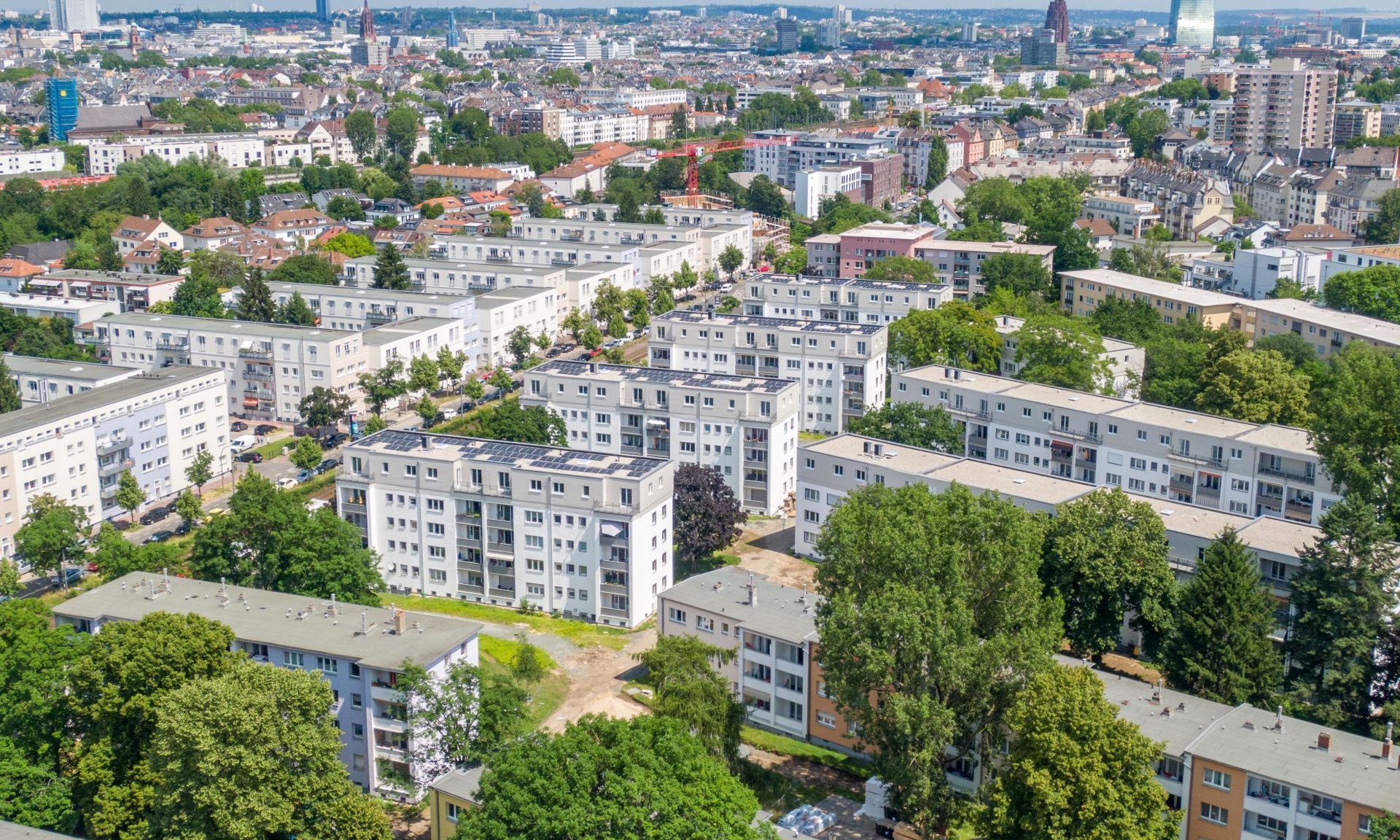 Blick von oben auf die Fritz-Kissel-Siedlung