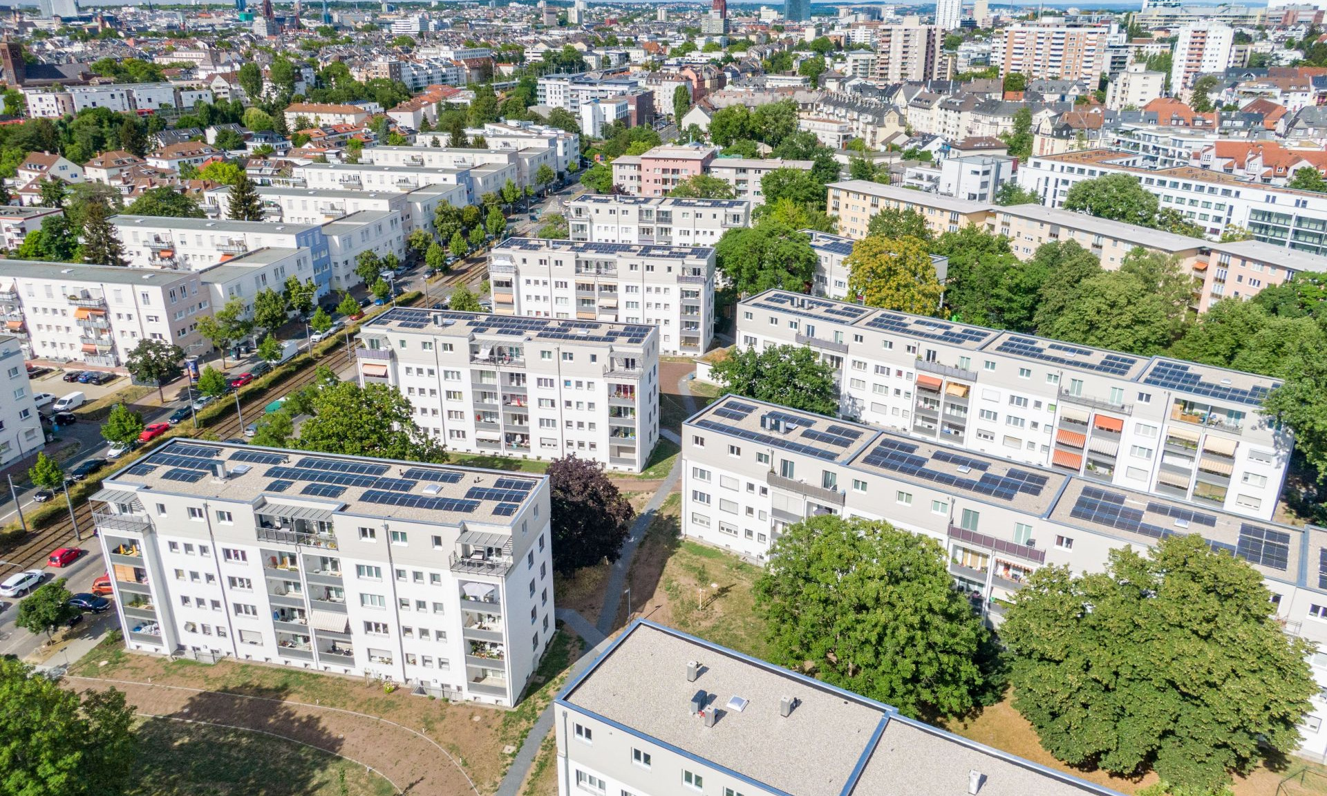 Mehrfamilienhäuser aus der Vogelperspektive