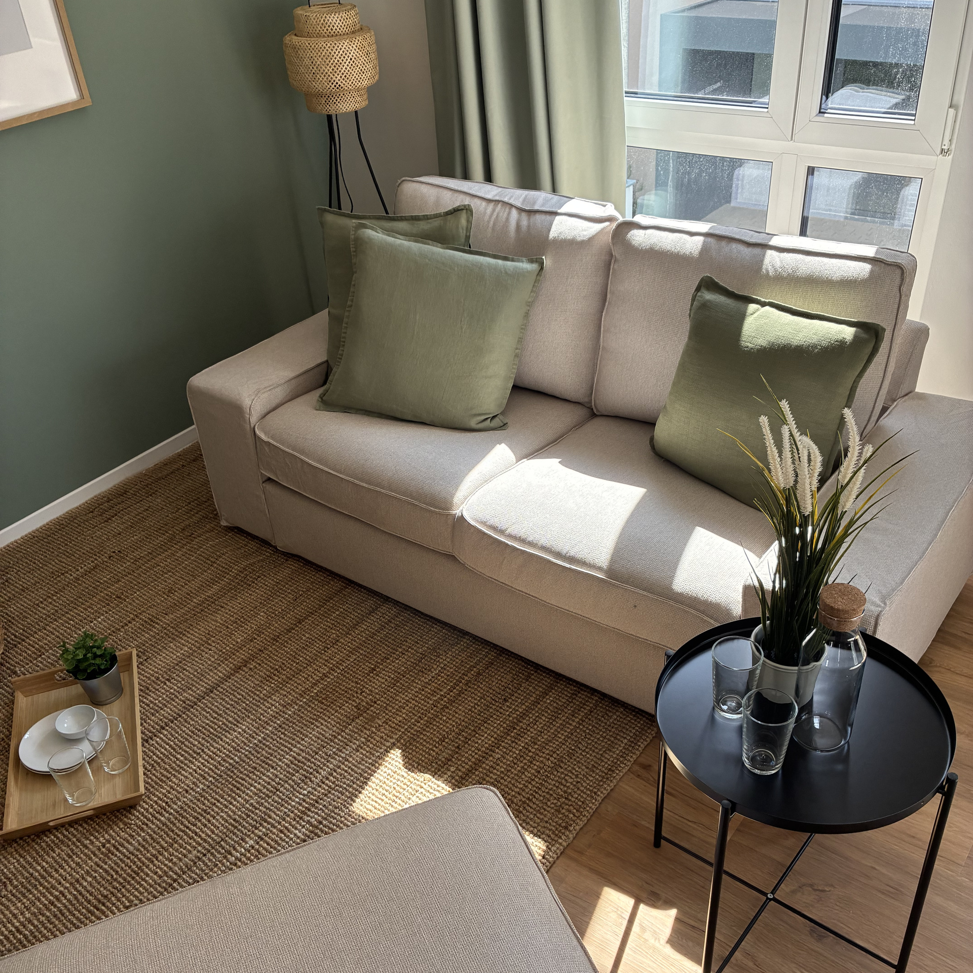 Innenansicht Wohnzimmer Musterwohnung mit IKEA Einrichtung 