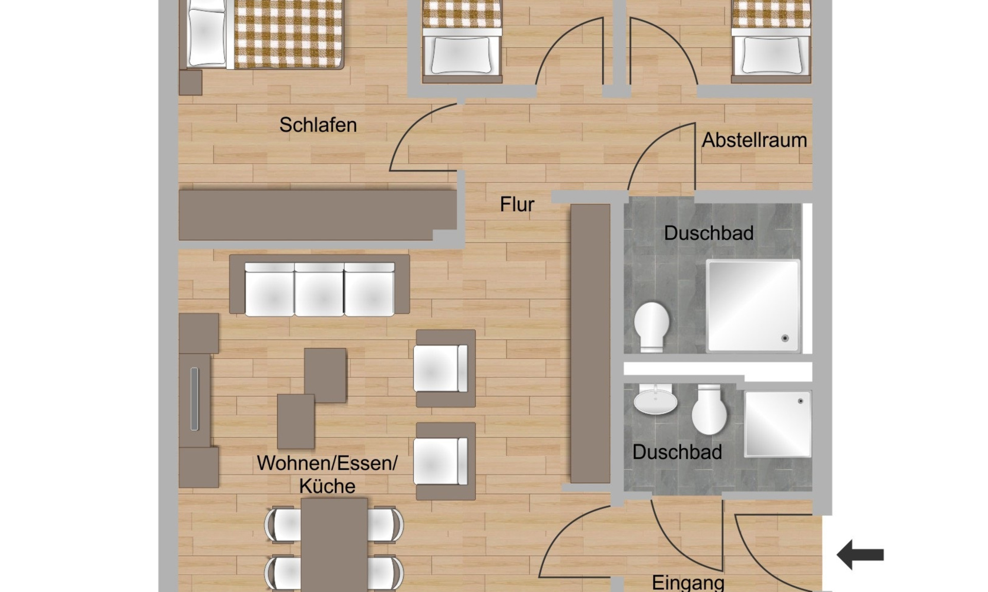 3-Zimmer-Wohnung ca. 89,39 m²