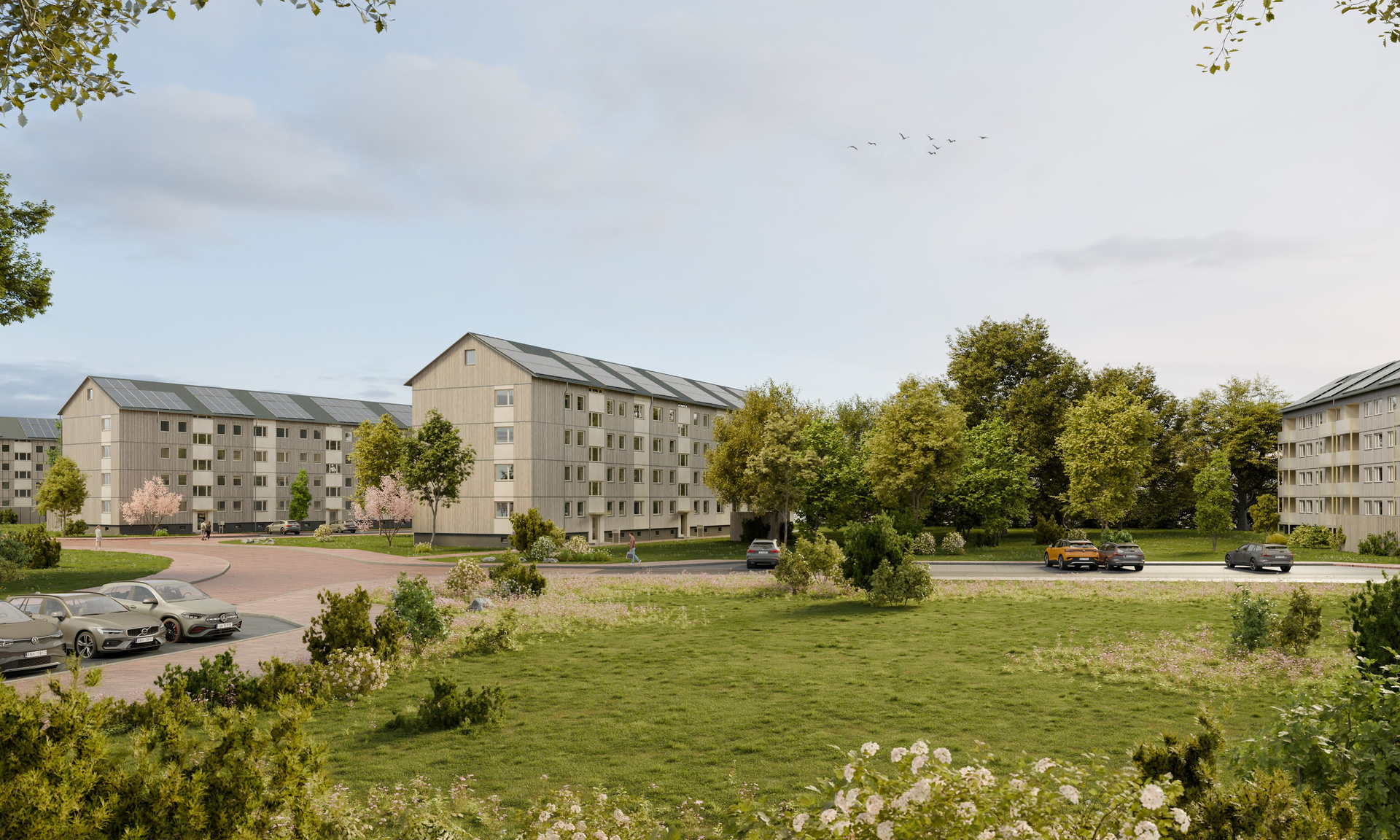 Das Bild zeigt das Quartier der NHW in bereits saniertem Zustand.