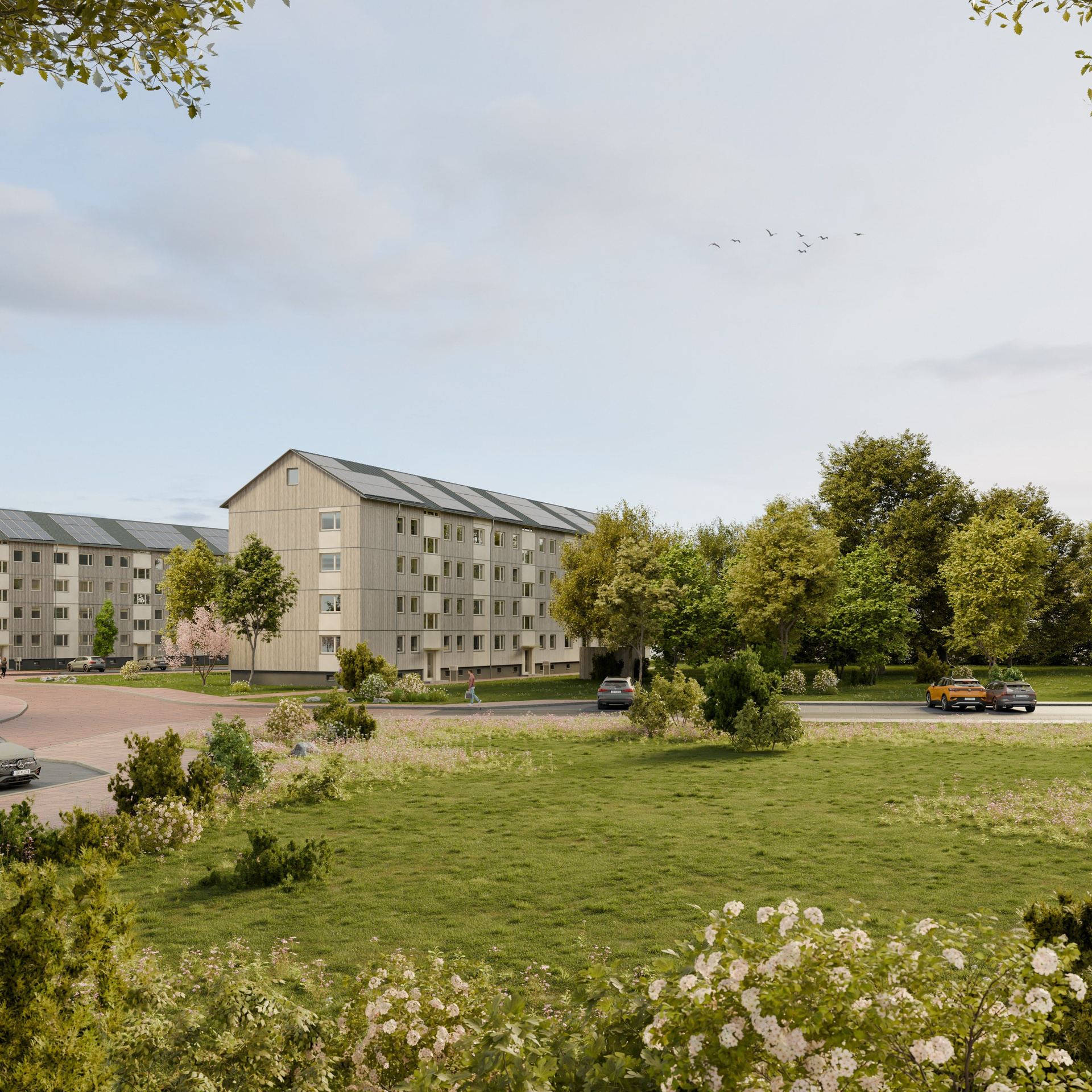Das Bild zeigt das Quartier der NHW in bereits saniertem Zustand.