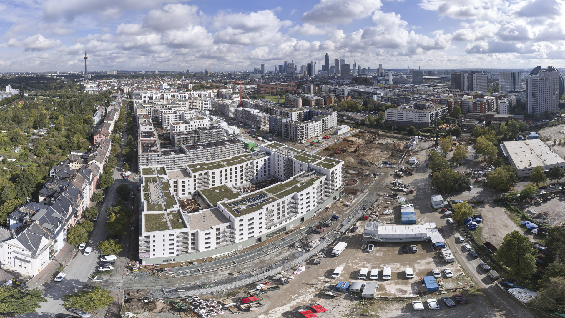 Luftaufnahme vom Bauprojekt Schönhofviertel