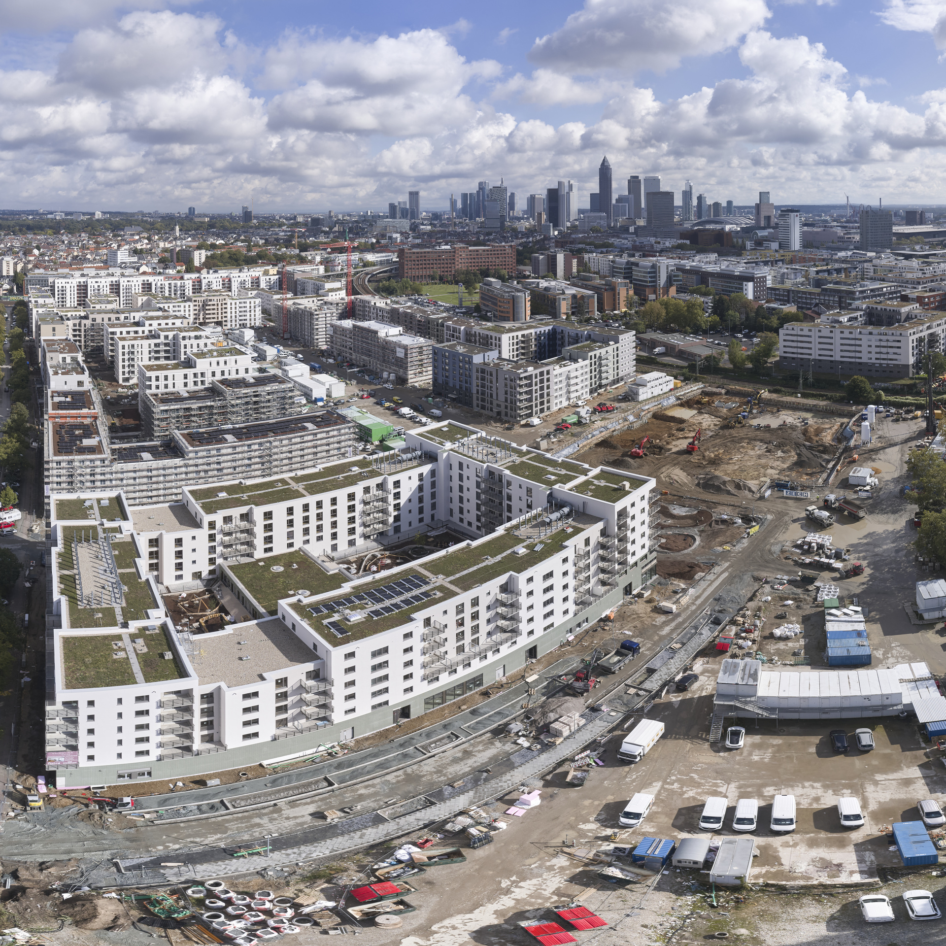 Luftaufnahme vom Bauprojekt Schönhofviertel