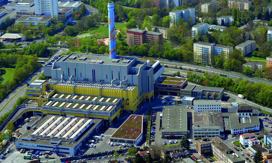 Luftansicht von Müllheizkraftwerk