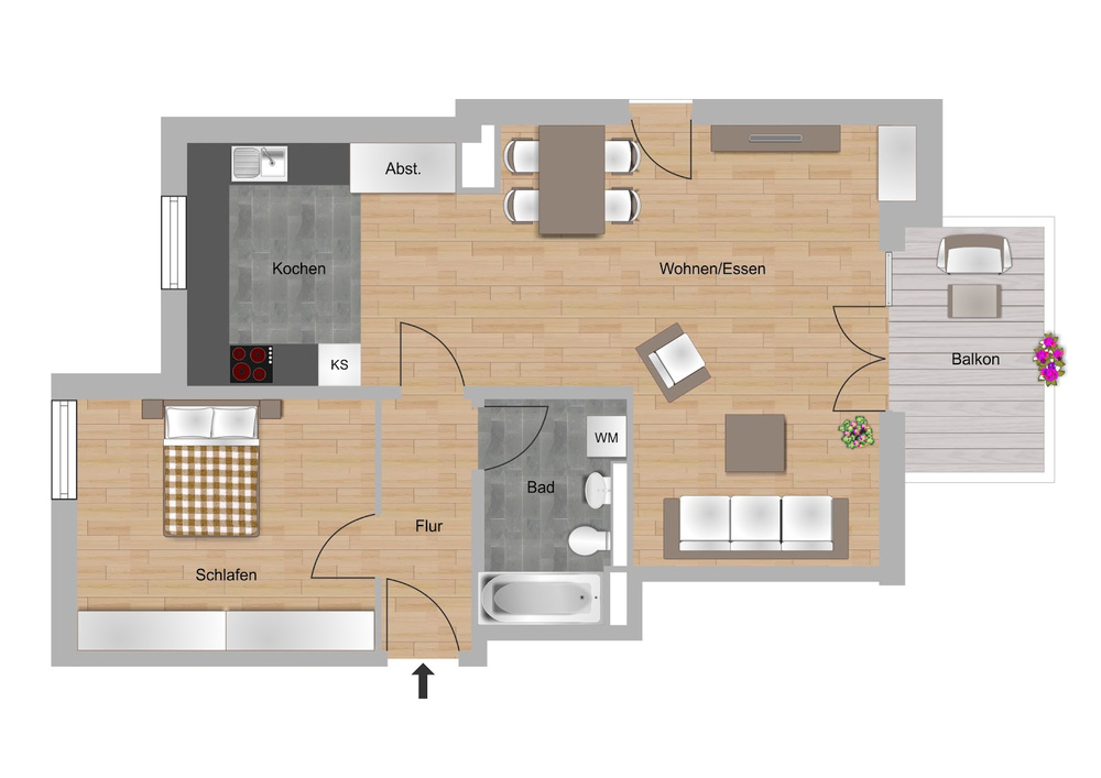 Grundriss 2-H