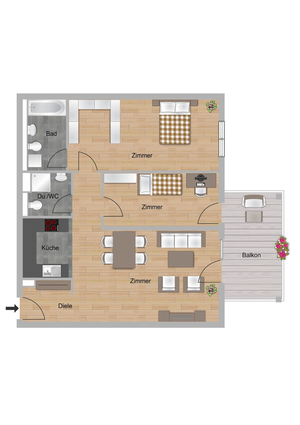 Wohnungstyp 2 (3ZM) BFS 34 84,22