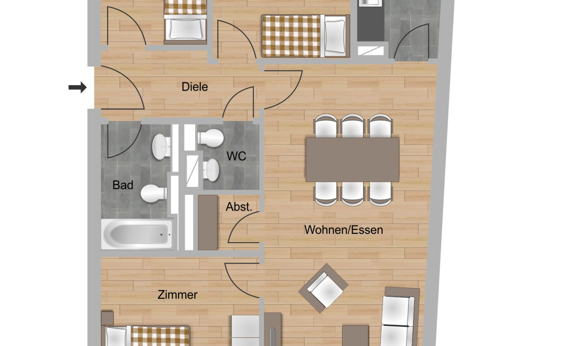 Grundriss 4-Zimmer-Wohnung