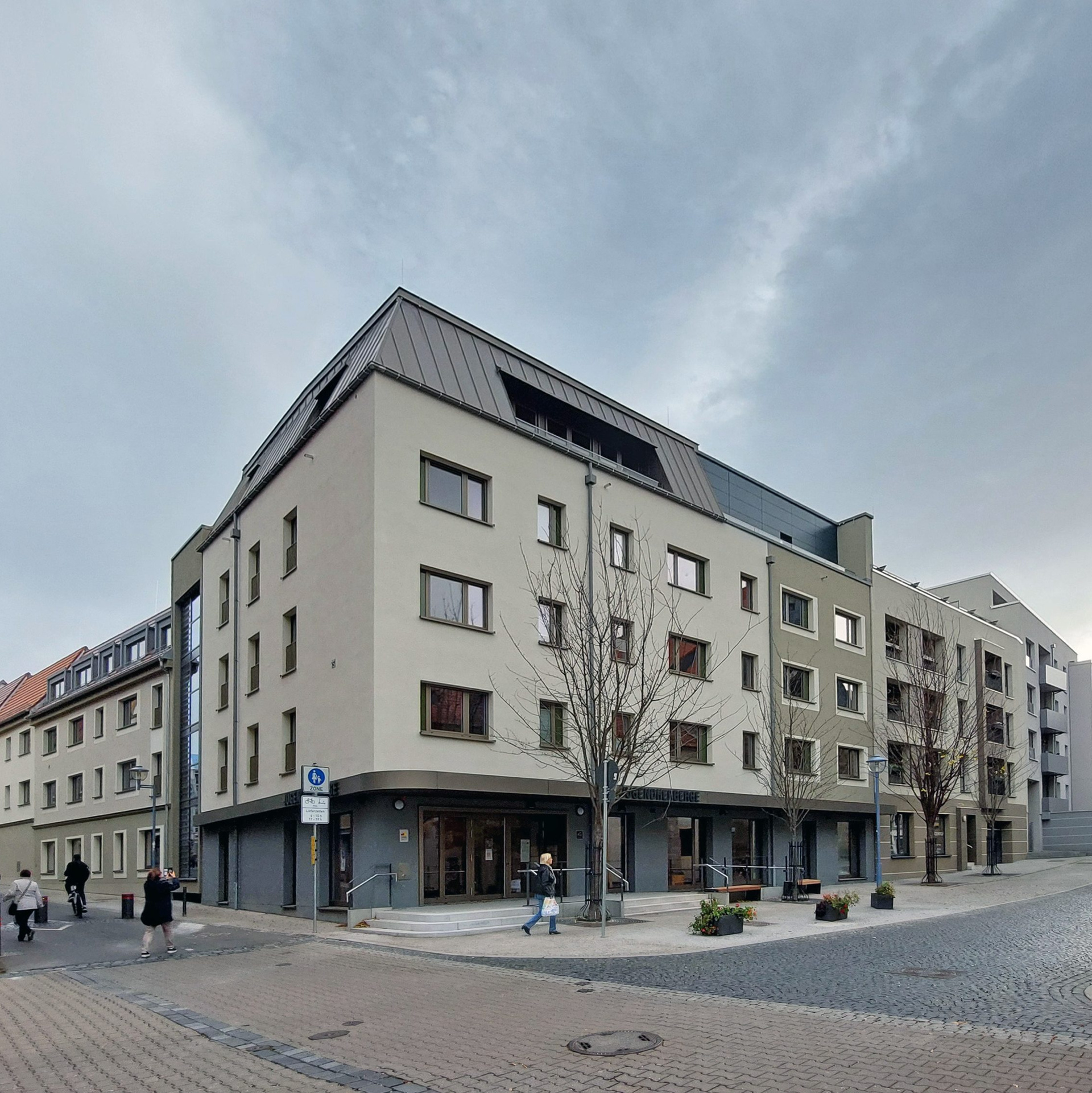 Blick auf die frisch renovierte Jugendherberge von Gotha