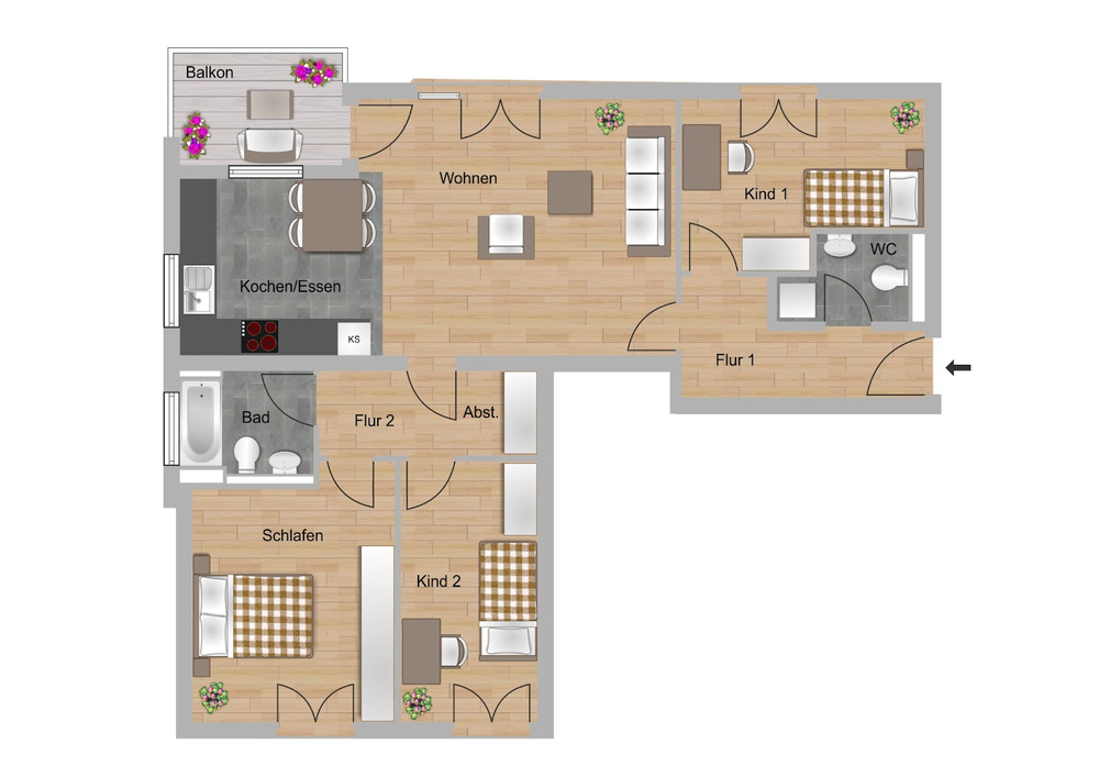 Grundriss Typ 4-V
