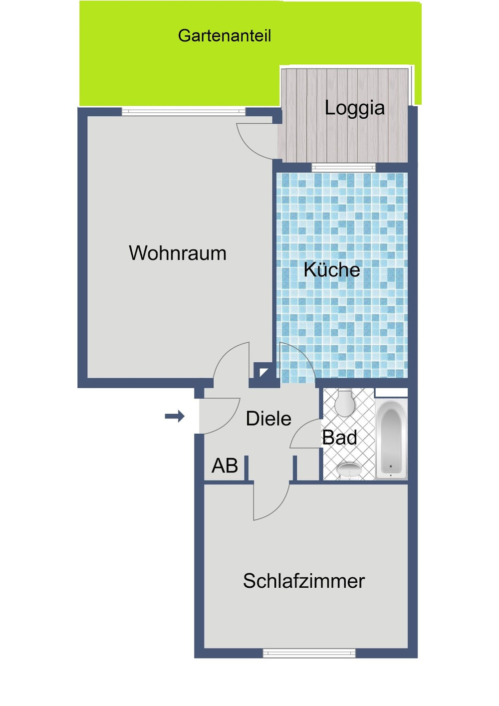 Grundriss Gartenanteil