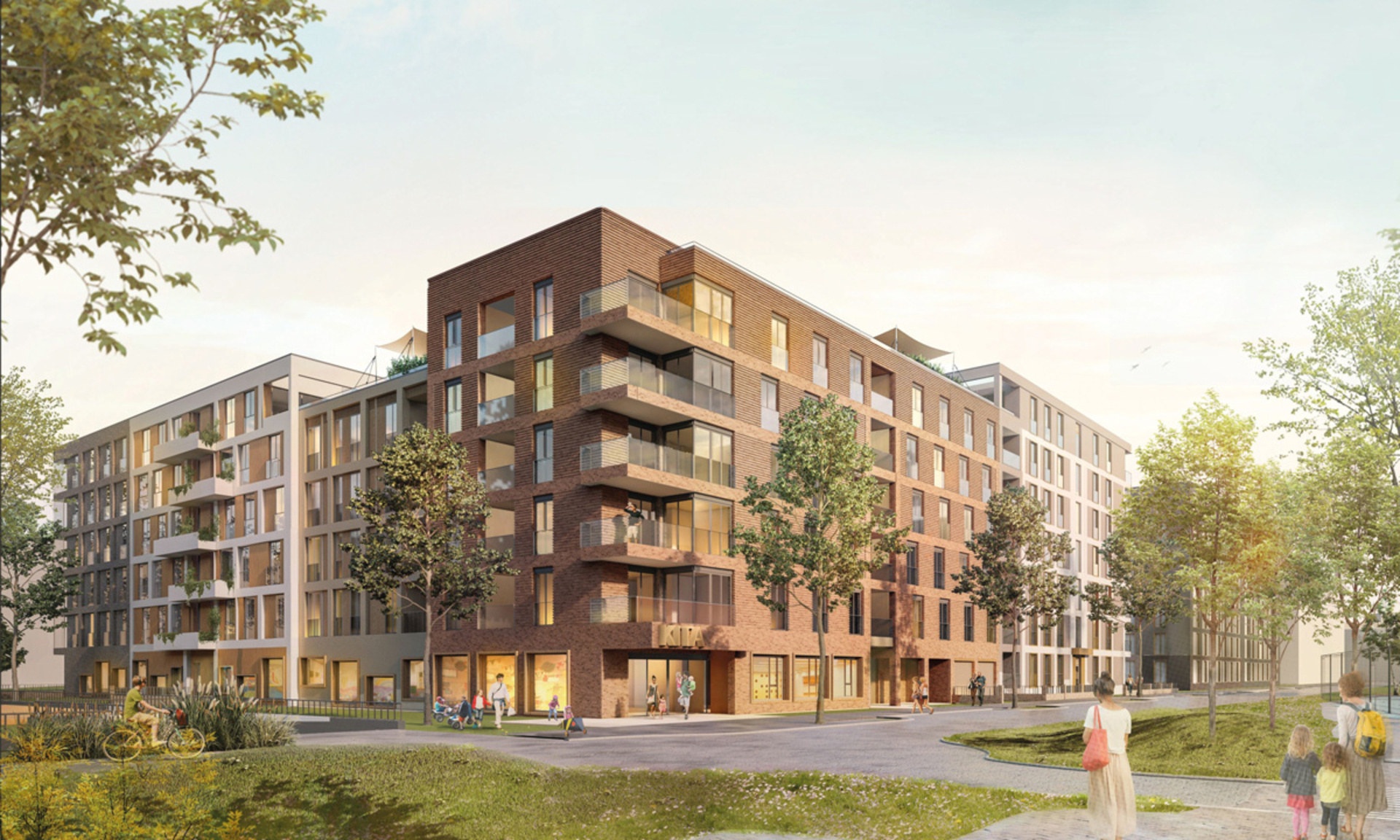 Auf dem Baufeld H1 errichtet die NHW eine Kita und rund 140 Wohnungen, 60 bis 70 Prozent davon gefördert. Foto: NHW / Instone