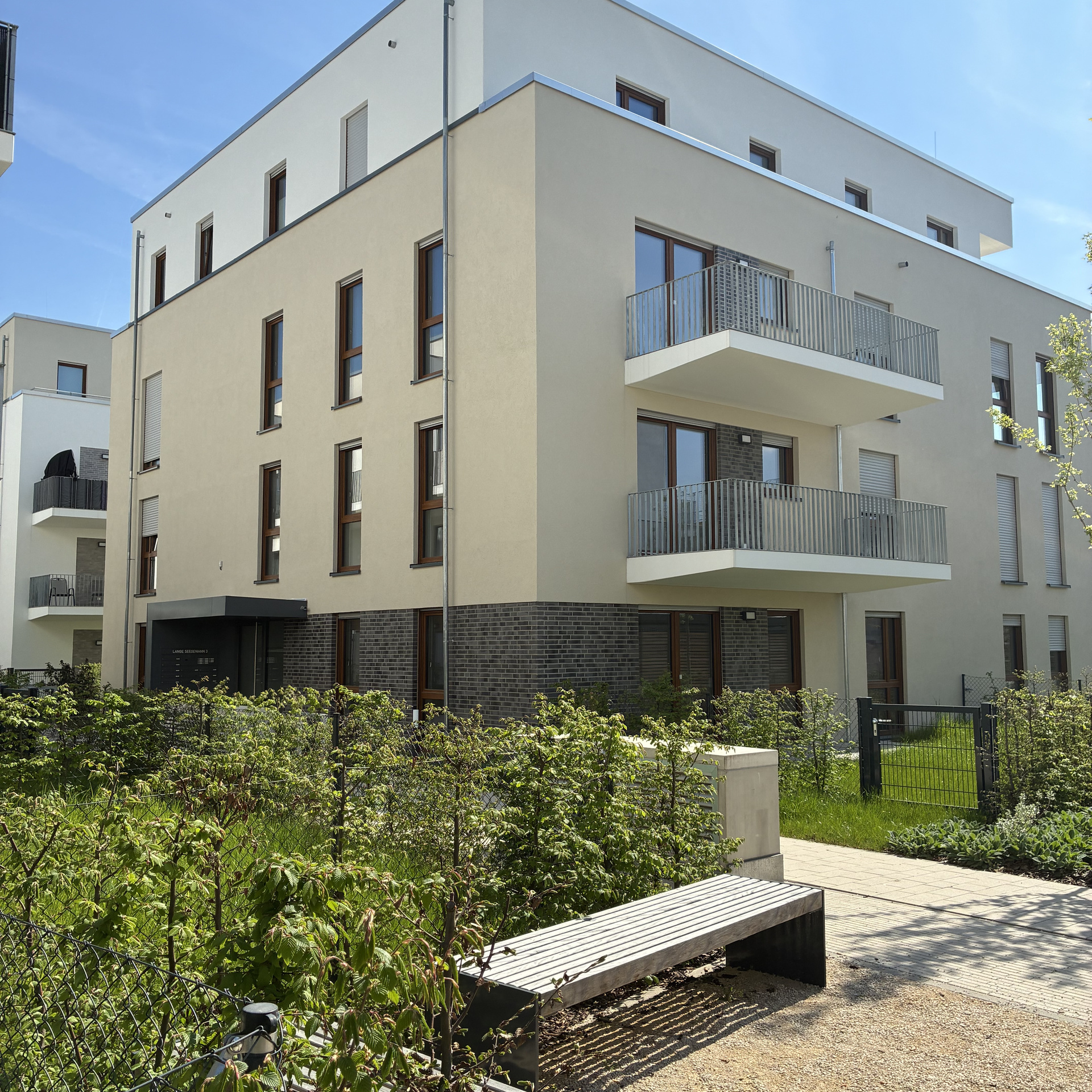 Außenansicht Gebäude im Elisabethentor in Wiesbaden-Delkenheim Neubauprojekt der NHW