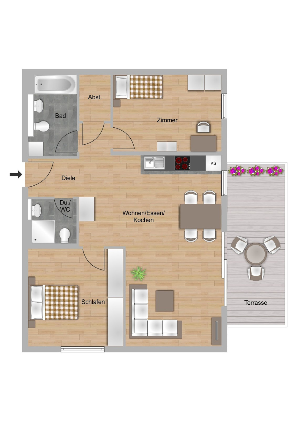 Grundriss_S4176_Meerweinstraße 4, Whg. 12, 19 - 3 Zimmer