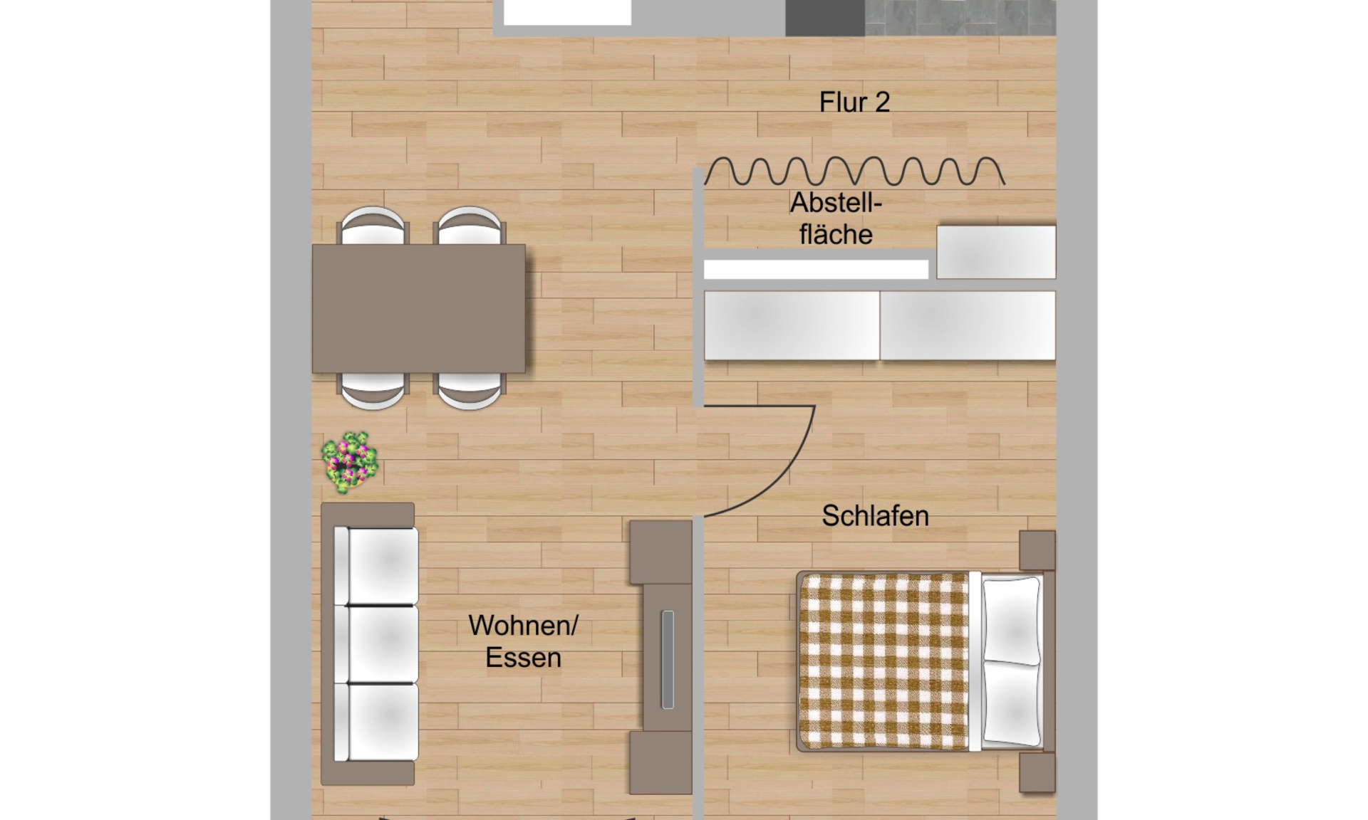 2-Zimmer-Wohnung ca. 54,8 m²