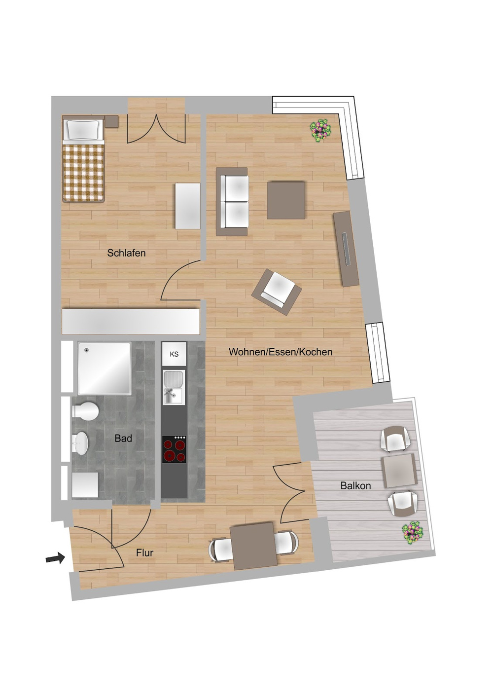 Grundriss Typ 2-F