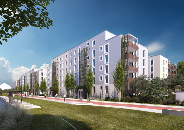 Visualisierung Neubau Mariengärten in Darmstadt-Bessungen